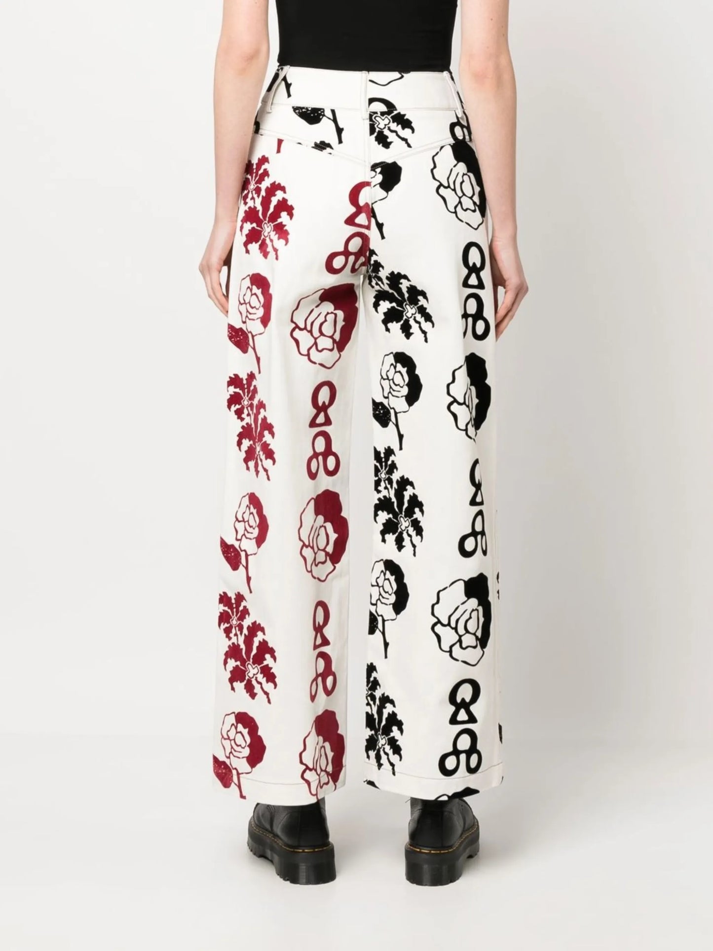 graphic-print high-waisted trousers