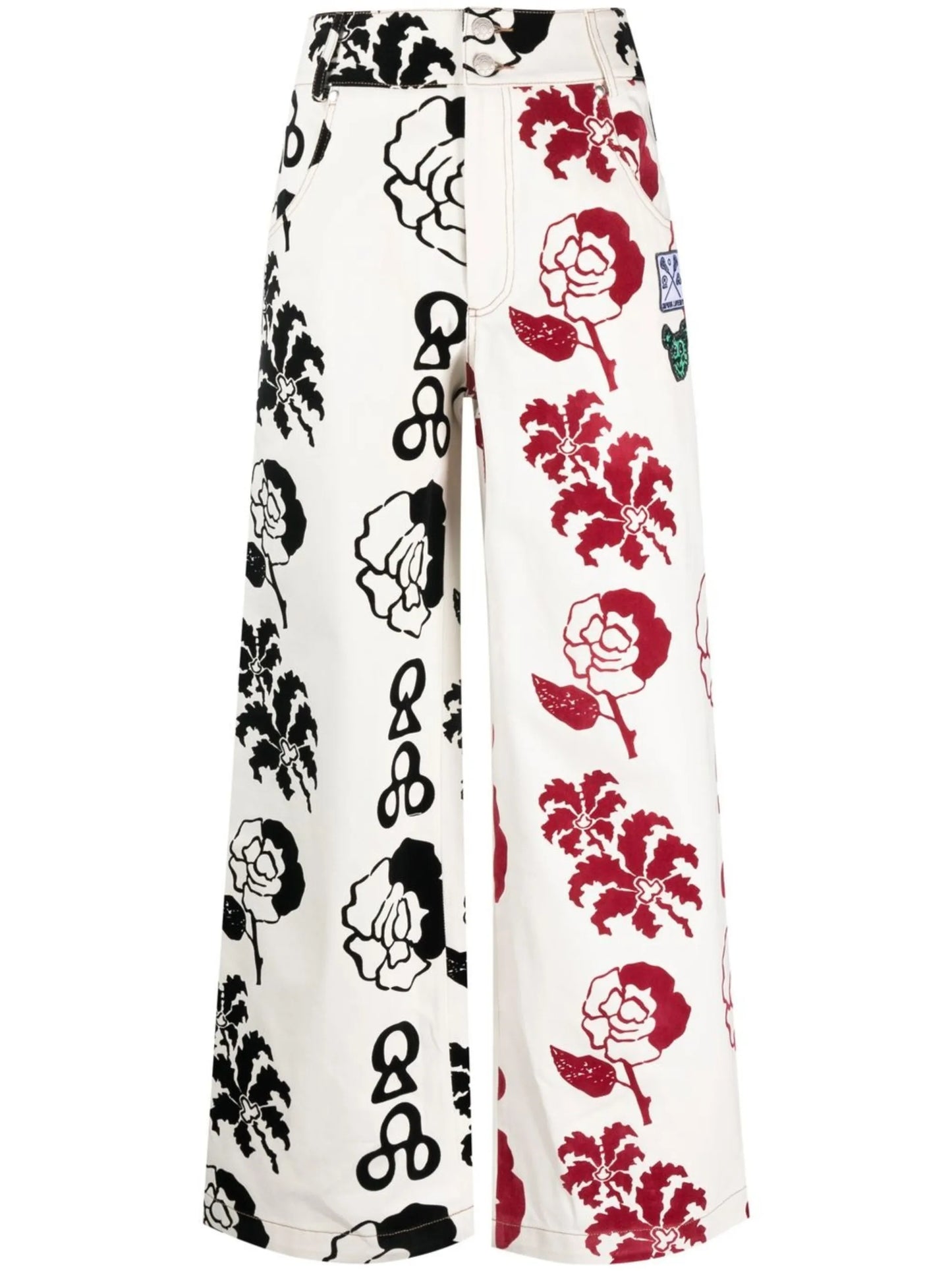 graphic-print high-waisted trousers