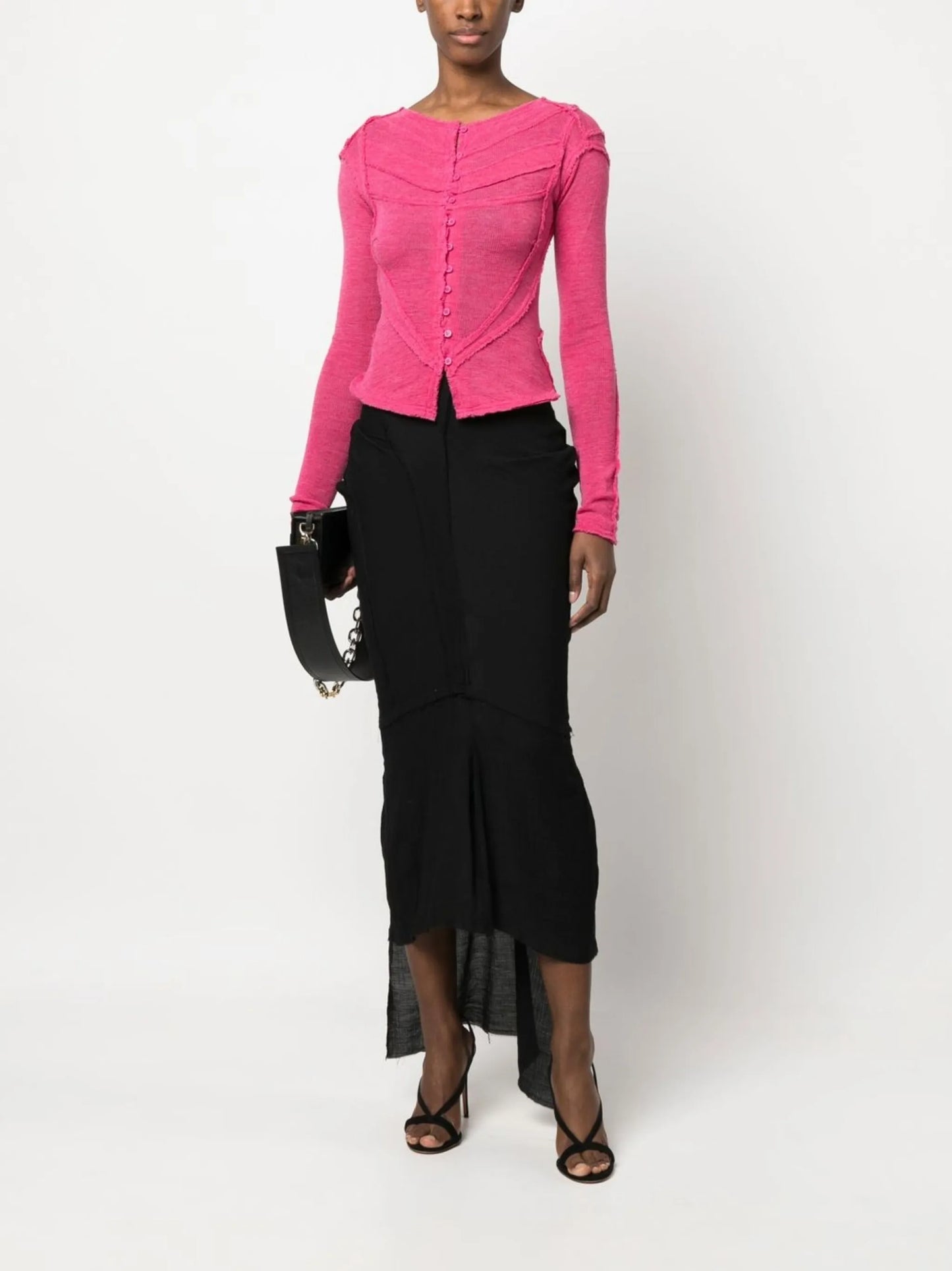 exposed-seam high-waisted skirt
