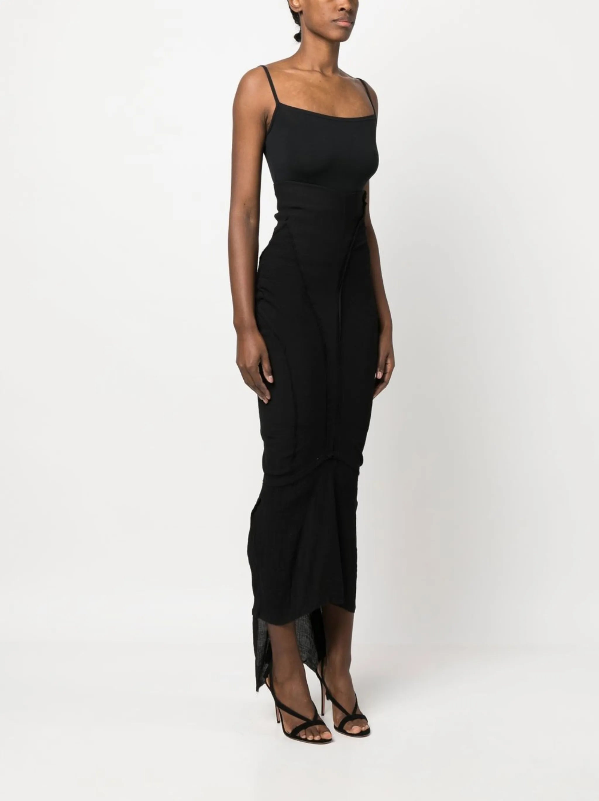 exposed-seam high-waisted skirt