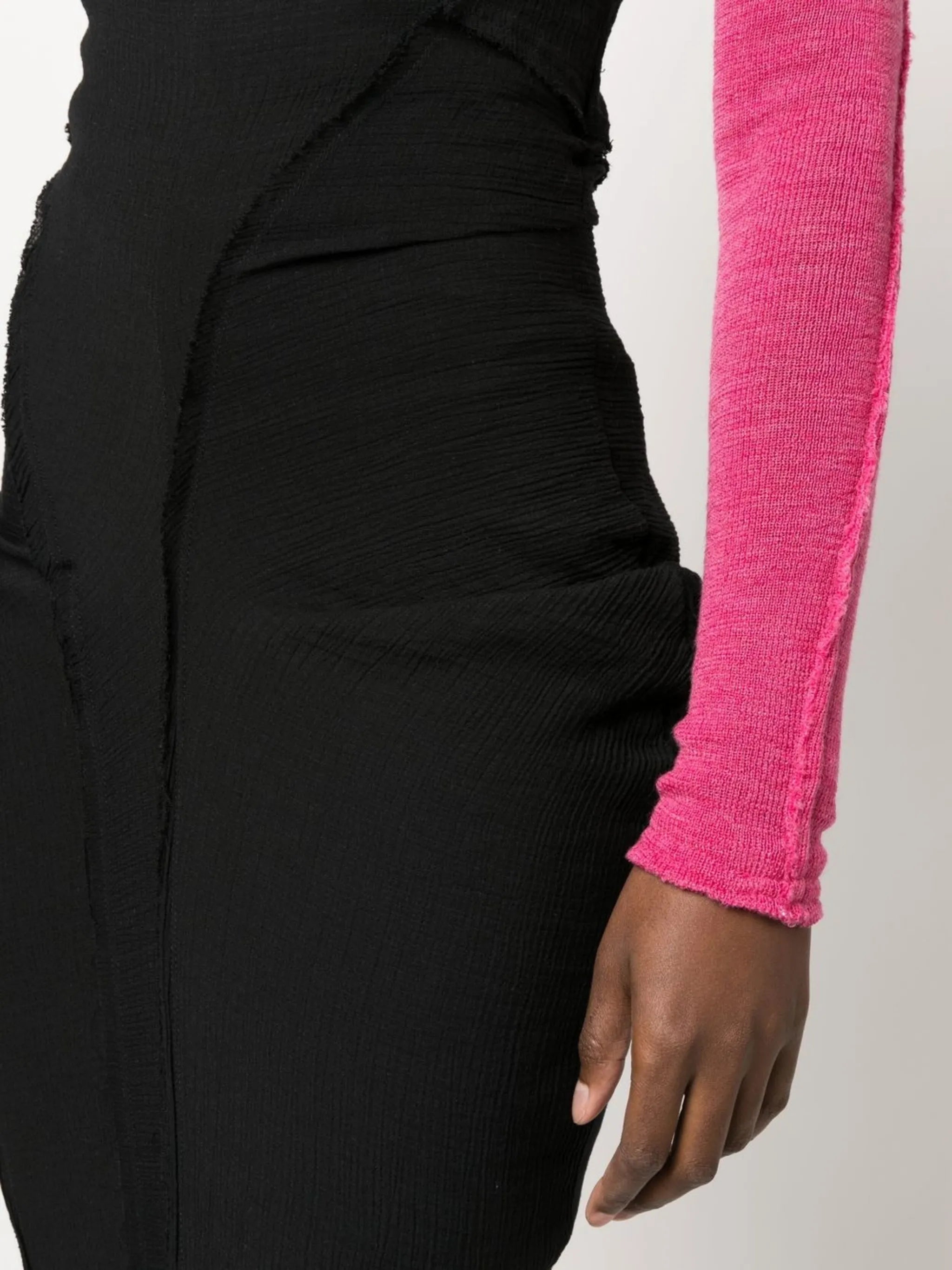 exposed-seam high-waisted skirt