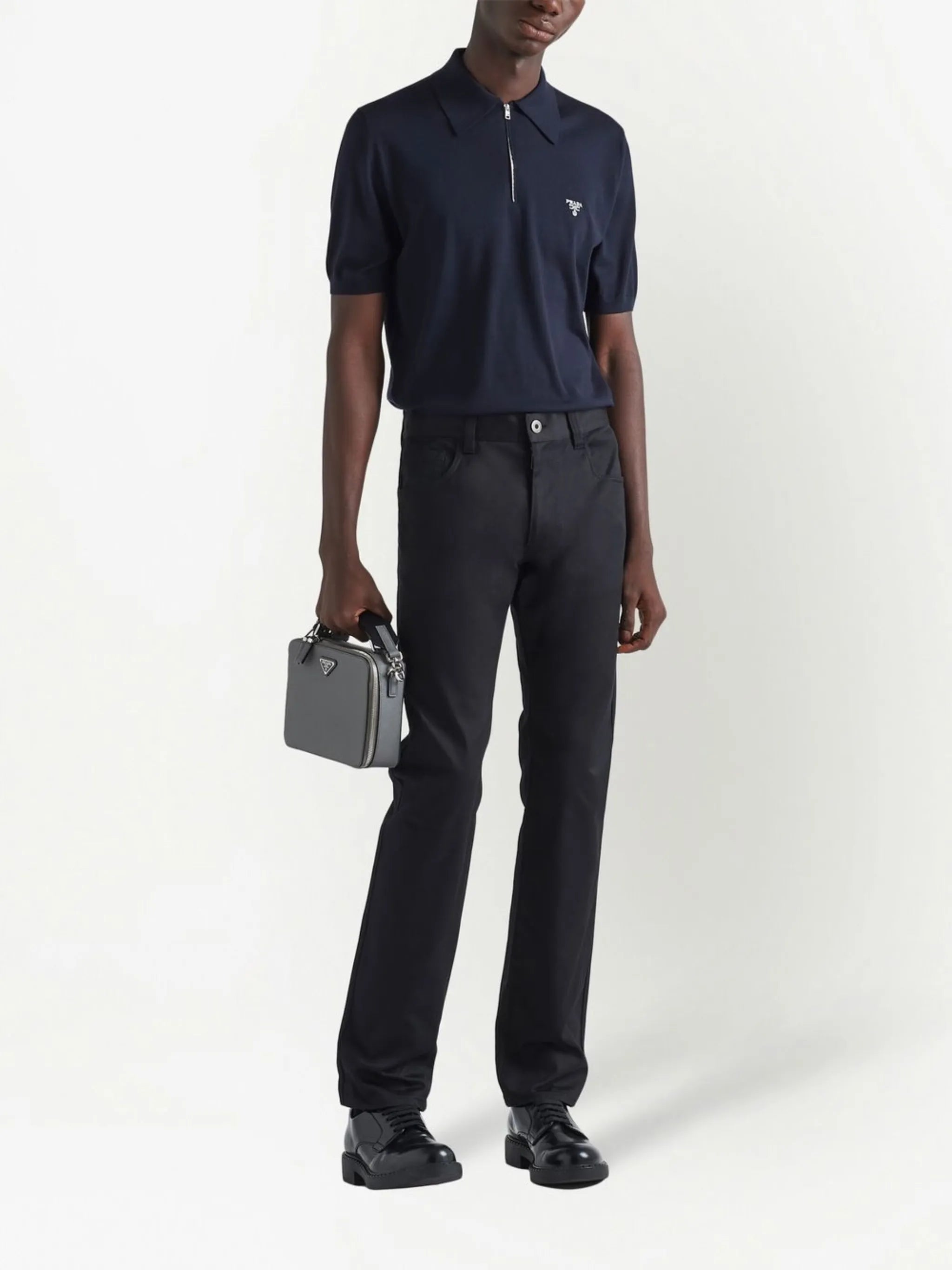 mid-rise tapered jeans