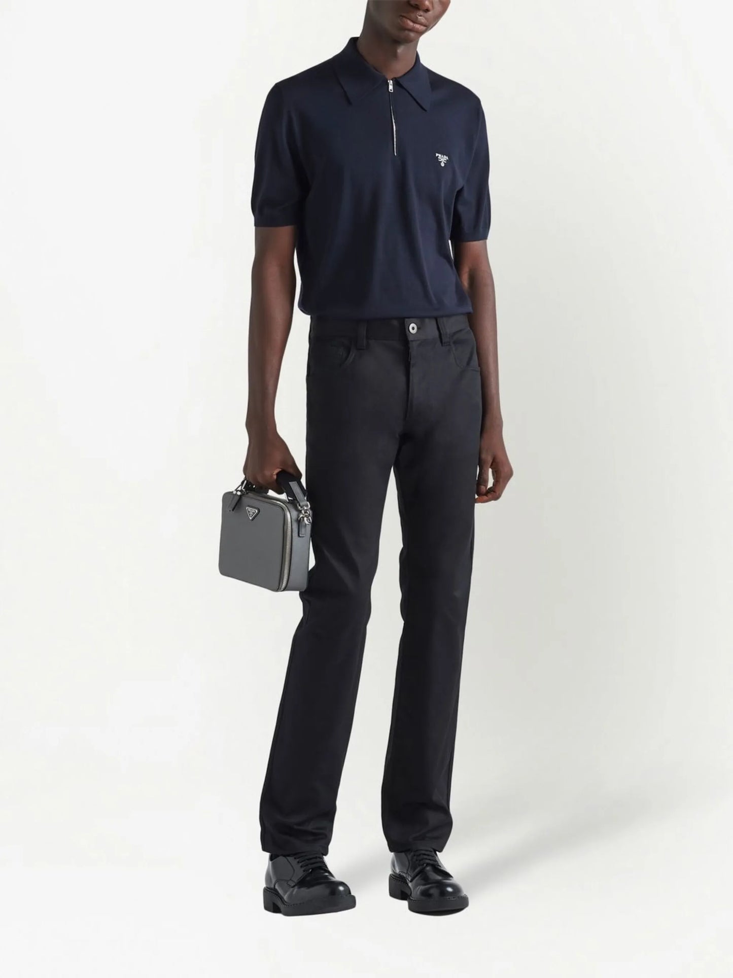 mid-rise tapered jeans