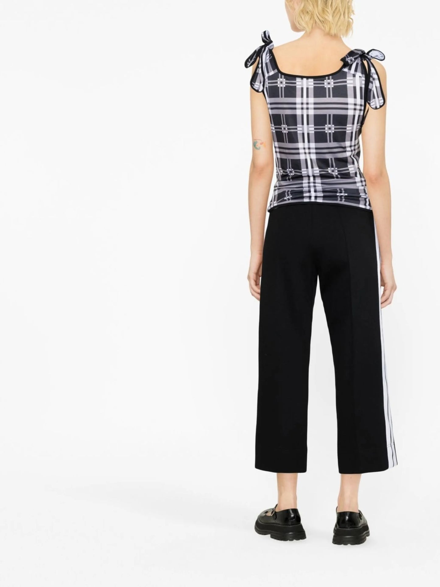 bow-embellished tie-side top