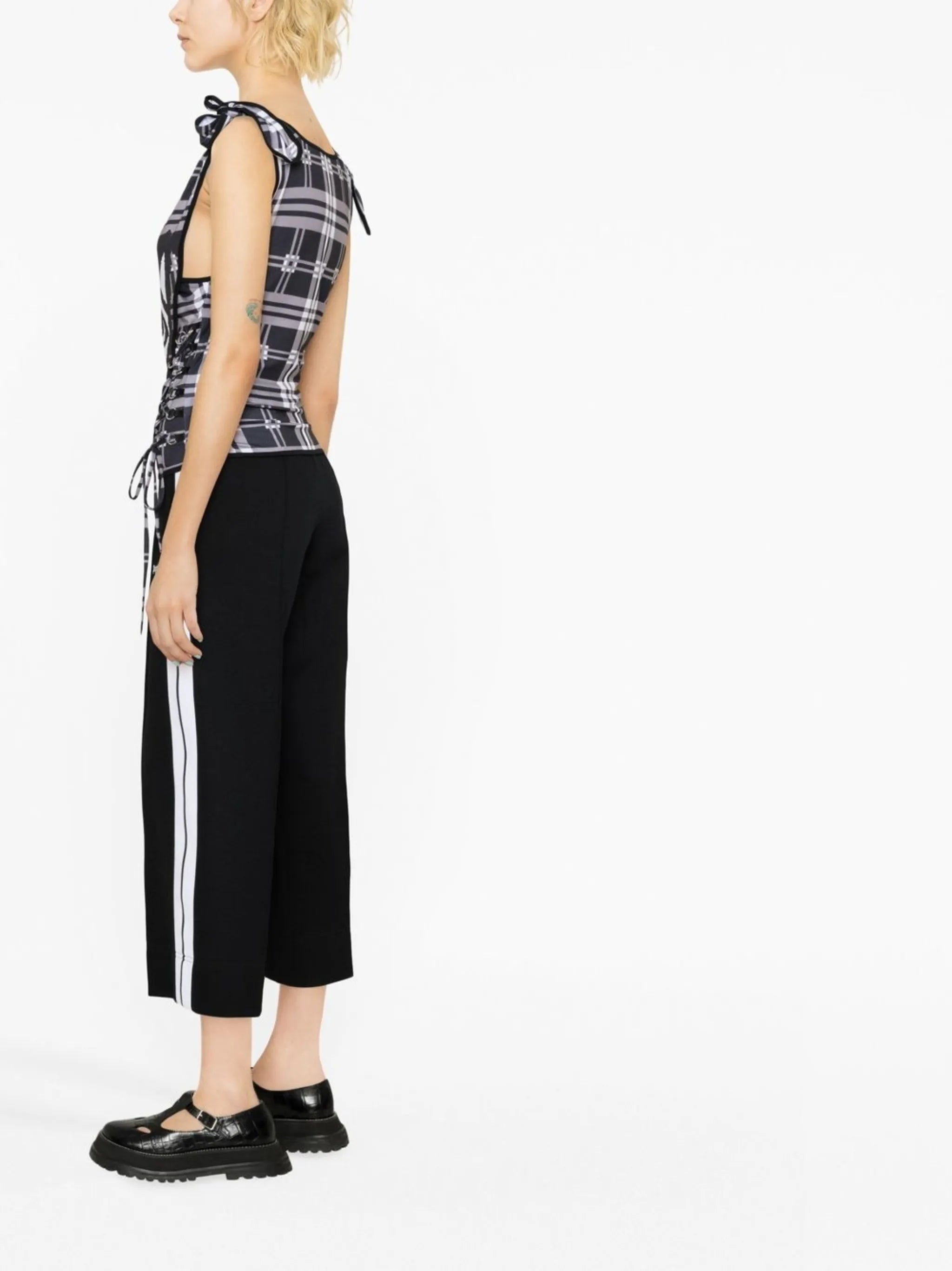 bow-embellished tie-side top