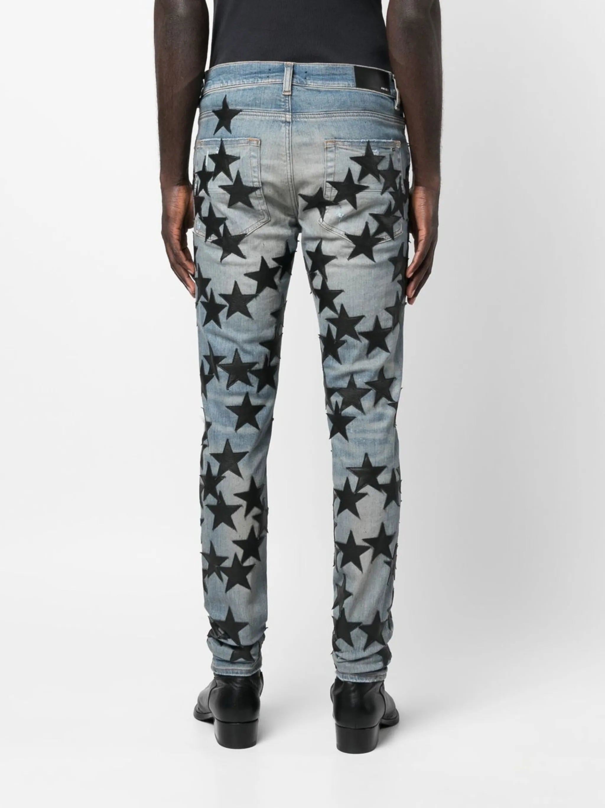 star patch skinny jeans