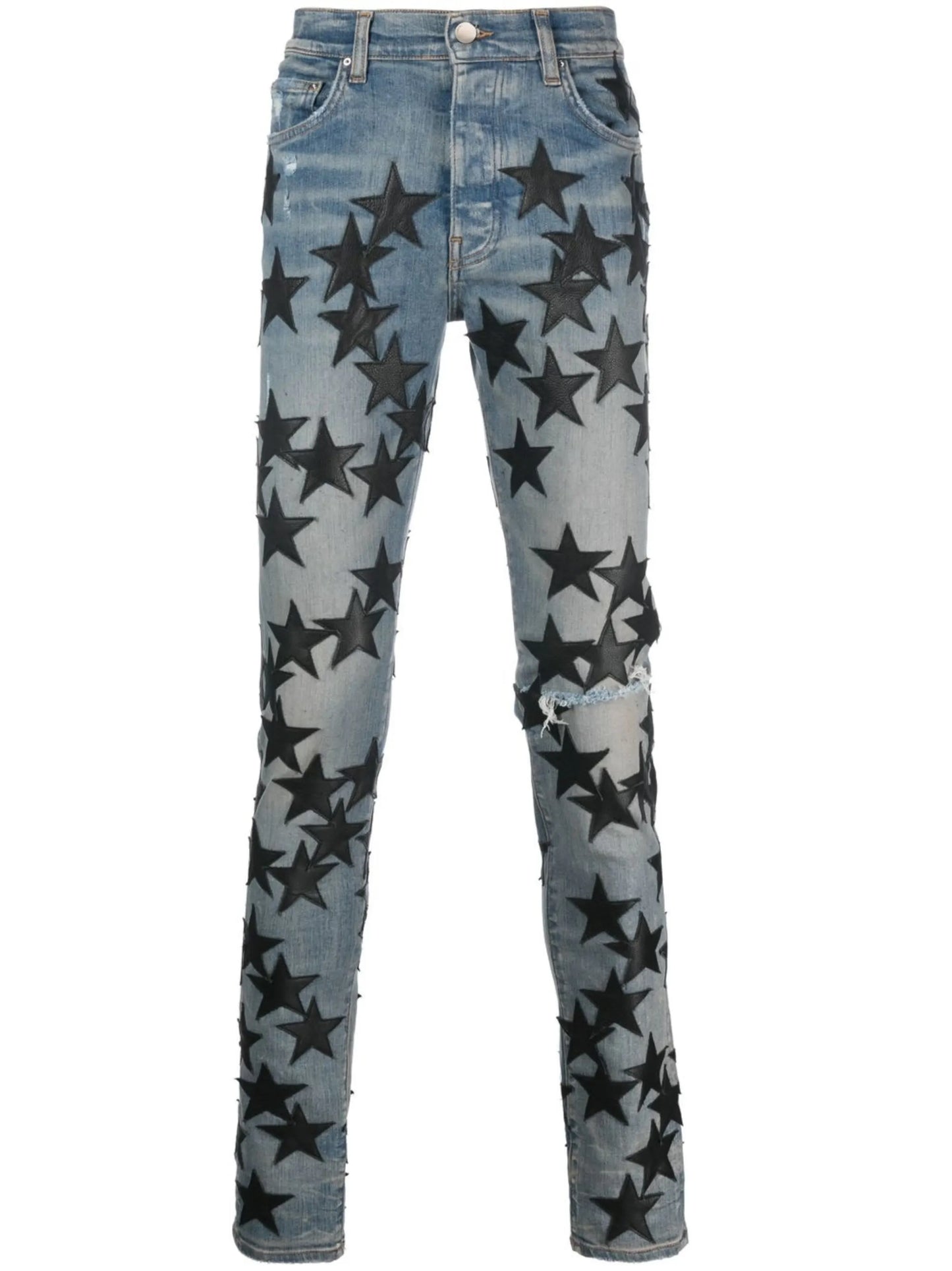 star patch skinny jeans