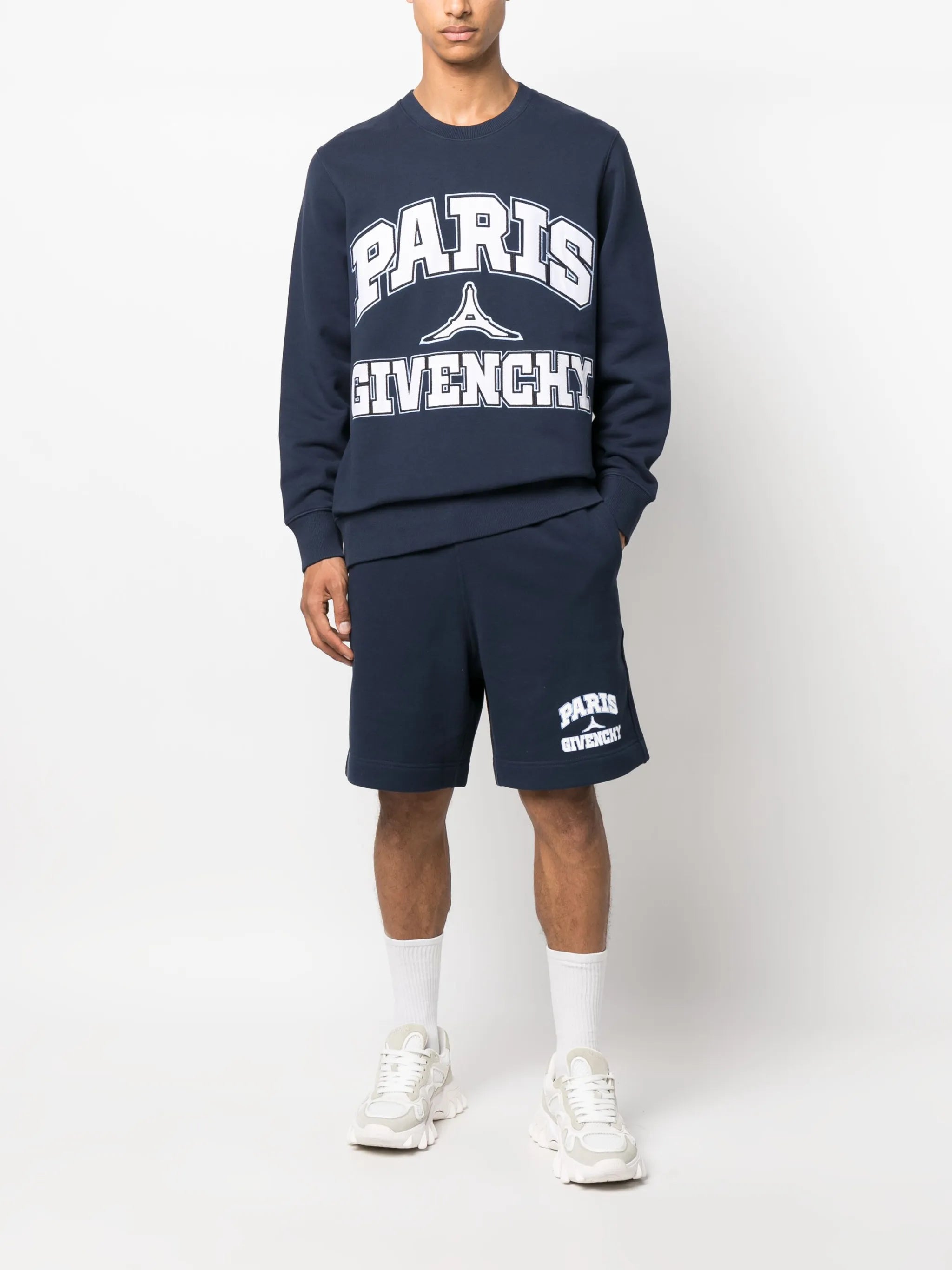 Paris logo-print track shorts