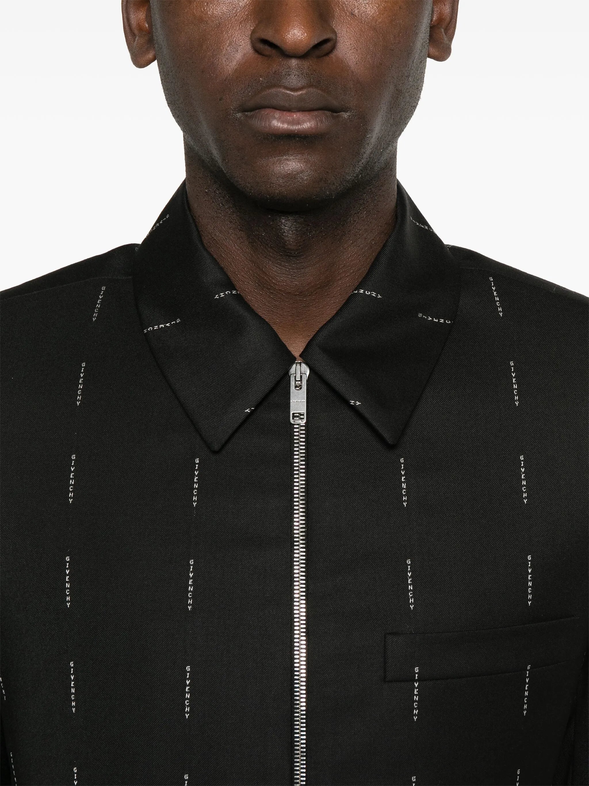 logo-jacquard jacket