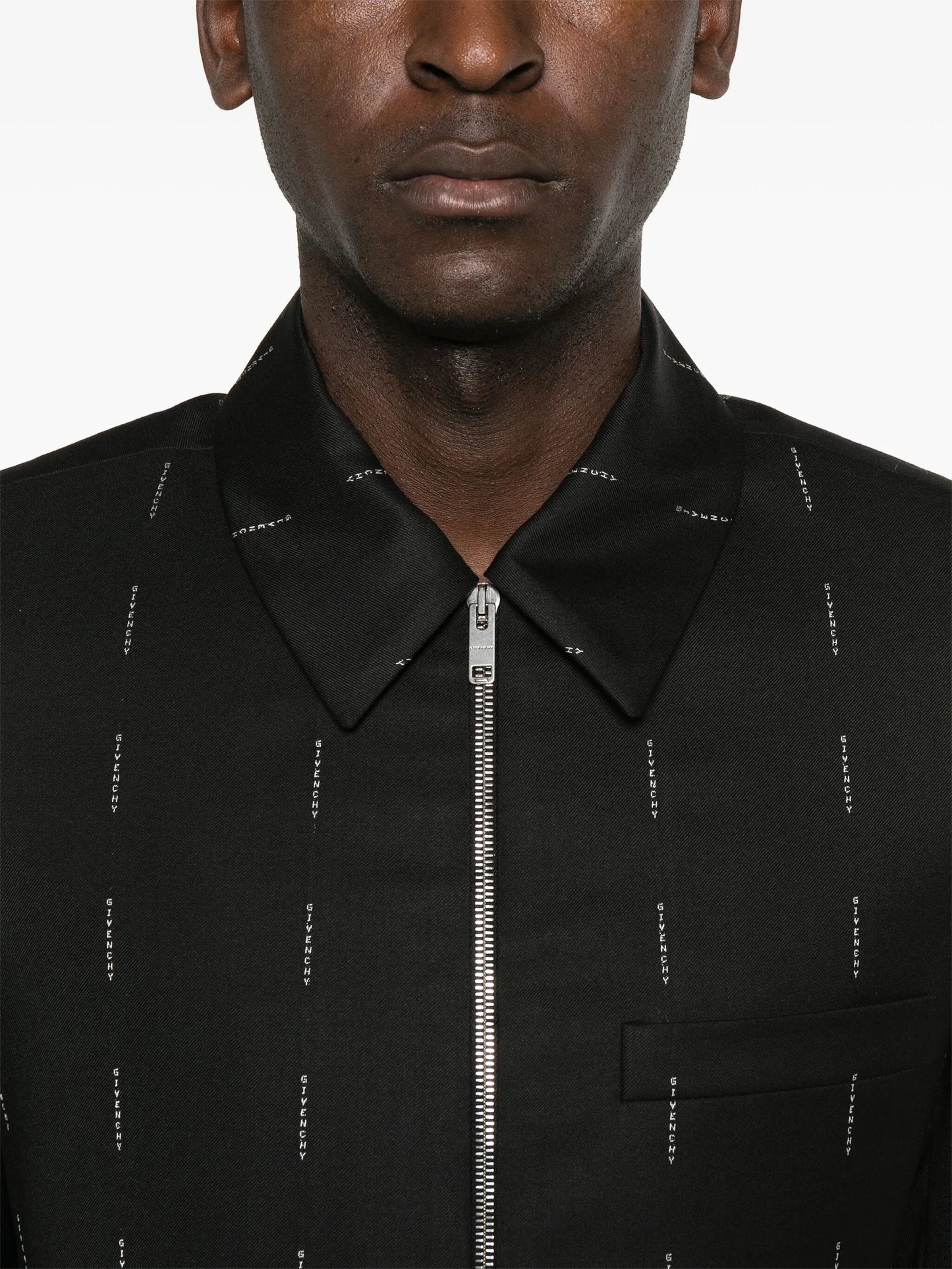 logo-jacquard jacket