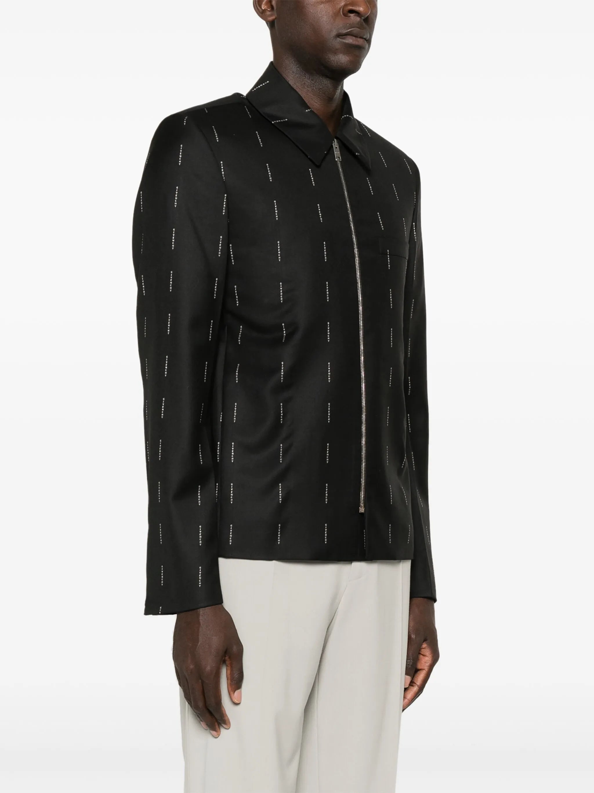 logo-jacquard jacket
