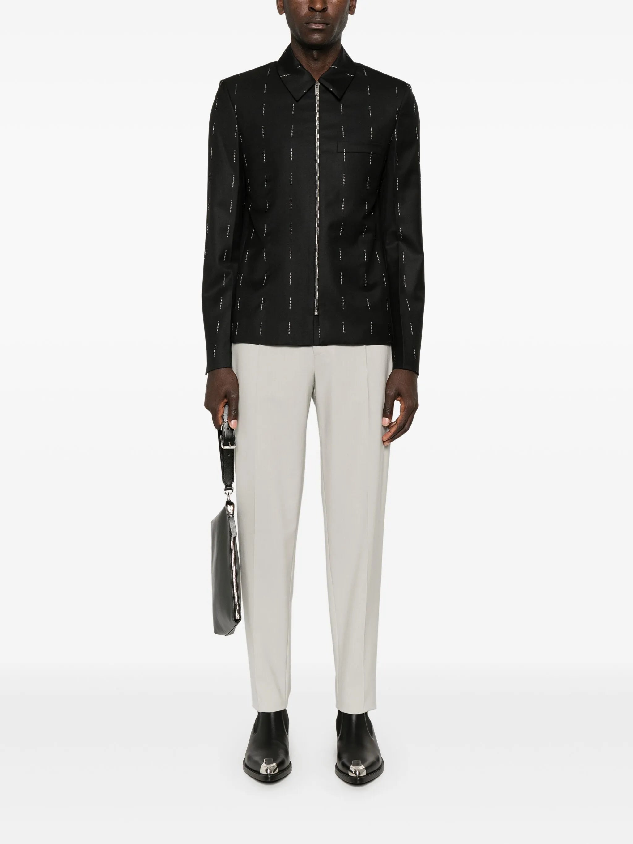 logo-jacquard jacket