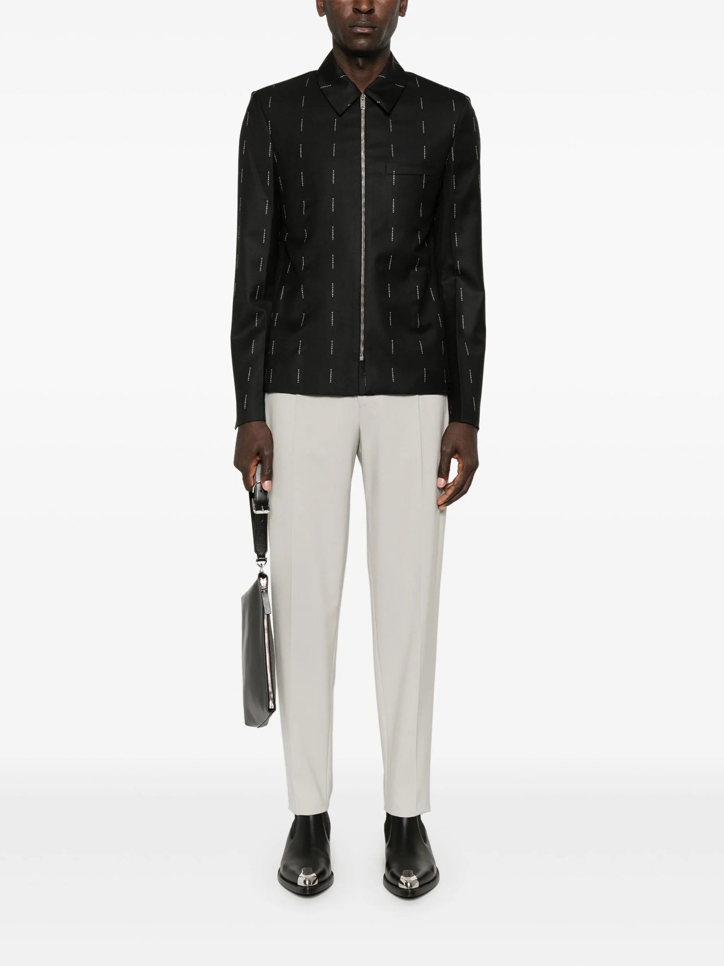logo-jacquard jacket