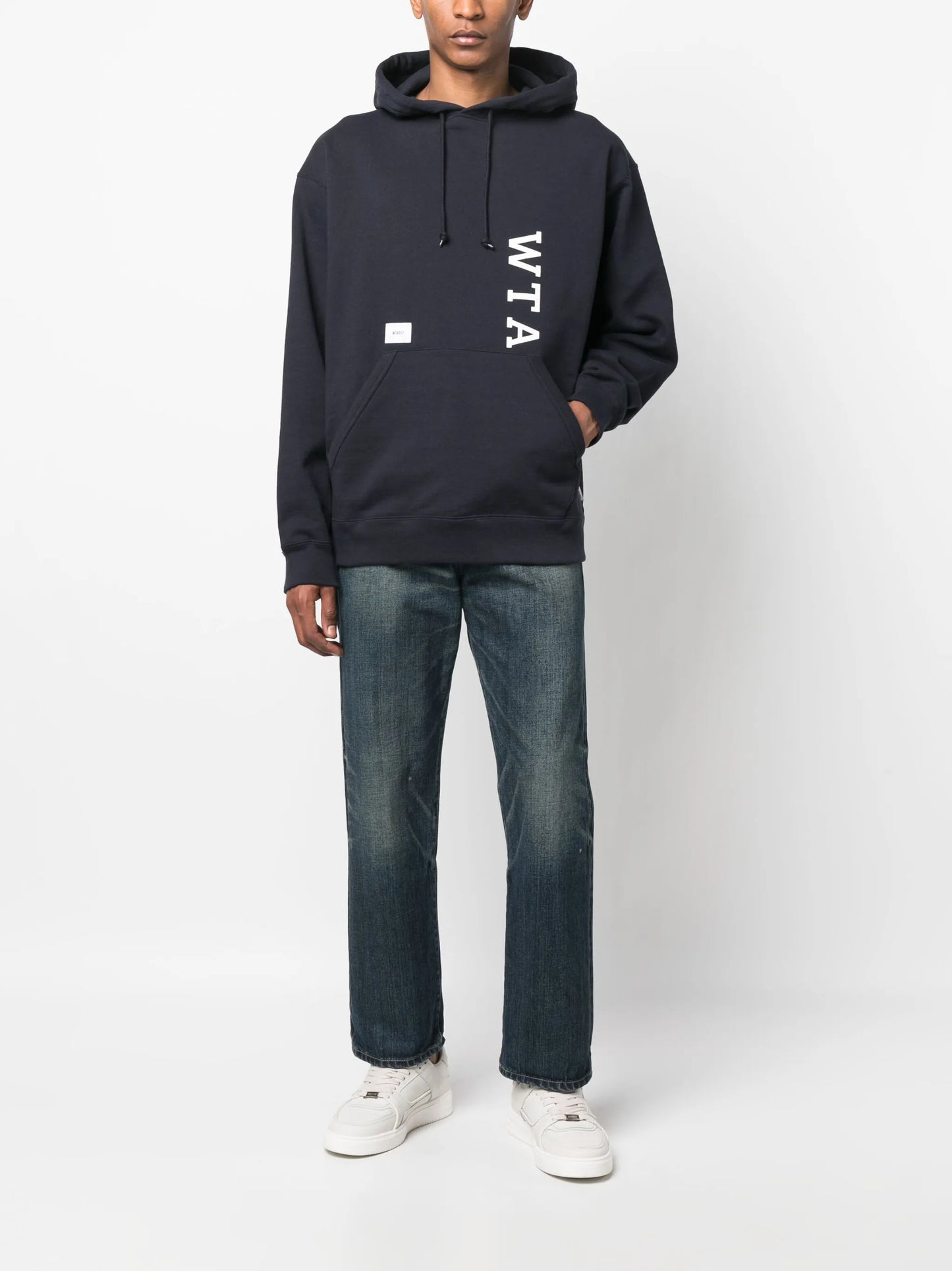 logo-print cotton drawstring hoodie