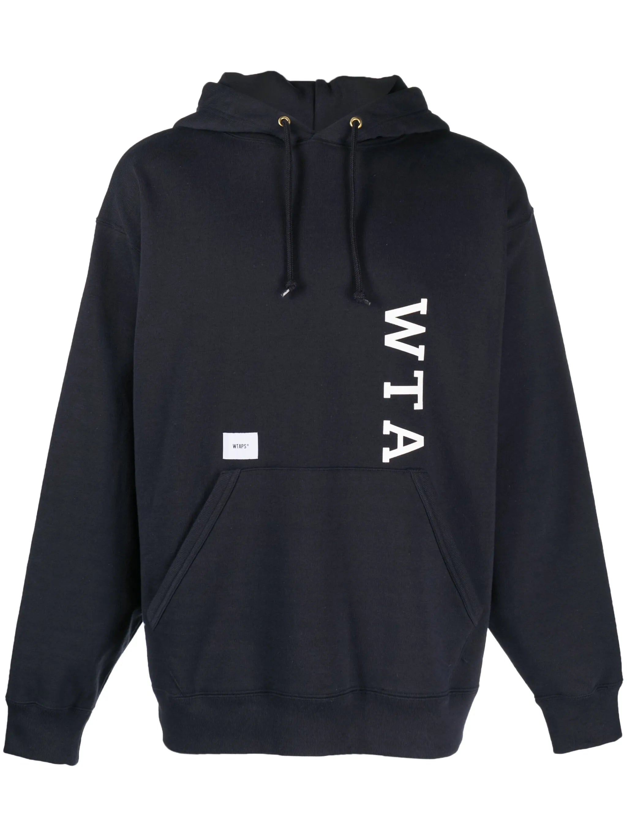 logo-print cotton drawstring hoodie