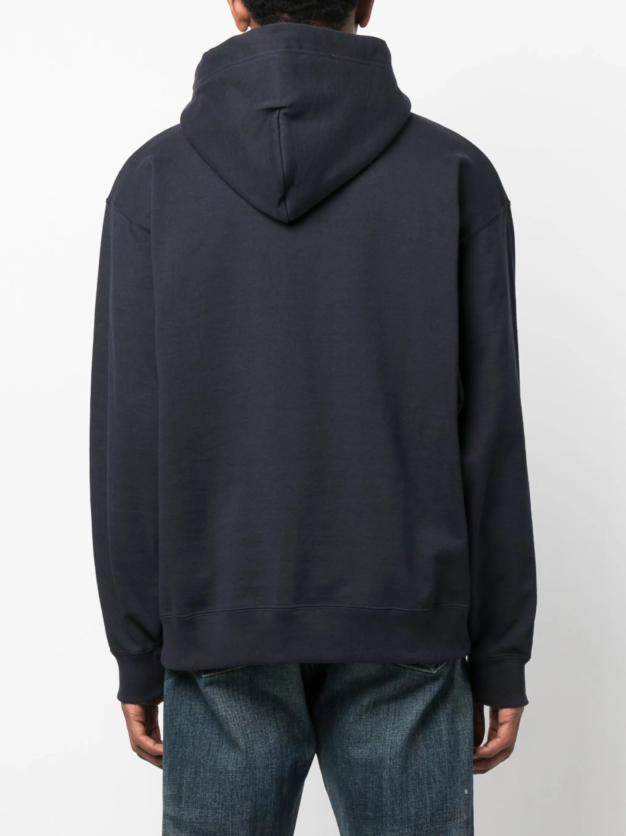 logo-print cotton drawstring hoodie