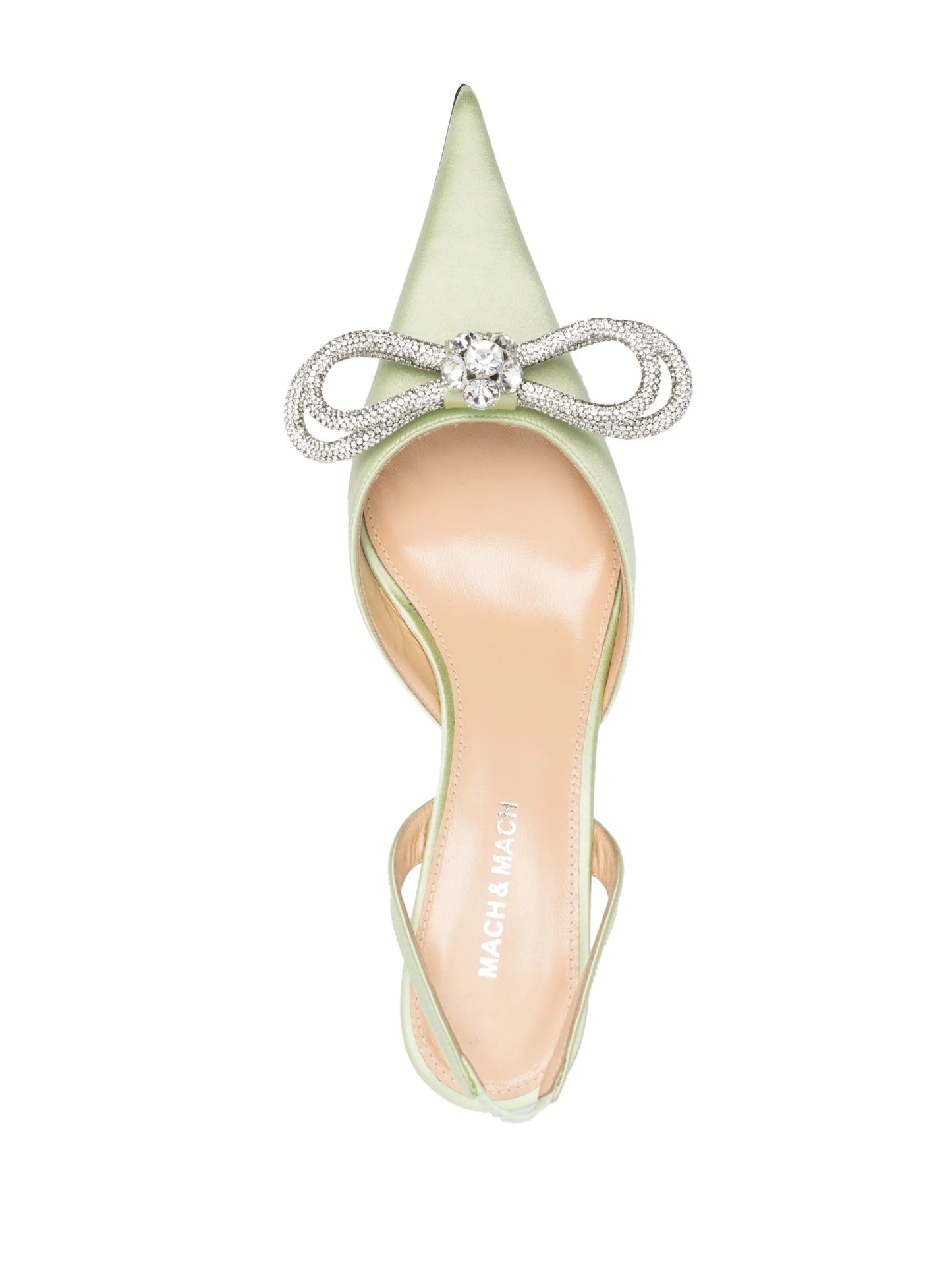 crystal-bow 65mm satin slingback pumps