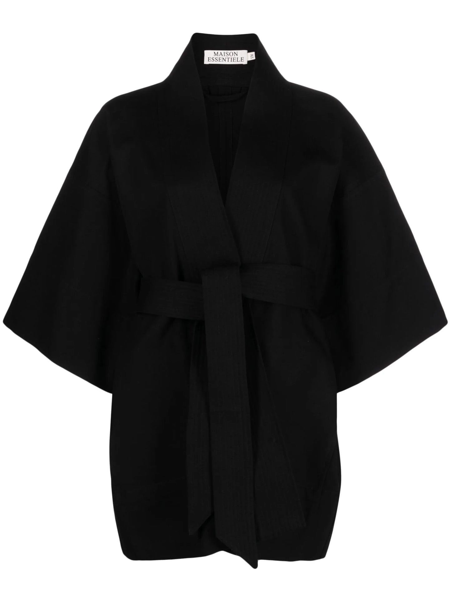 wide-sleeve belted jacket