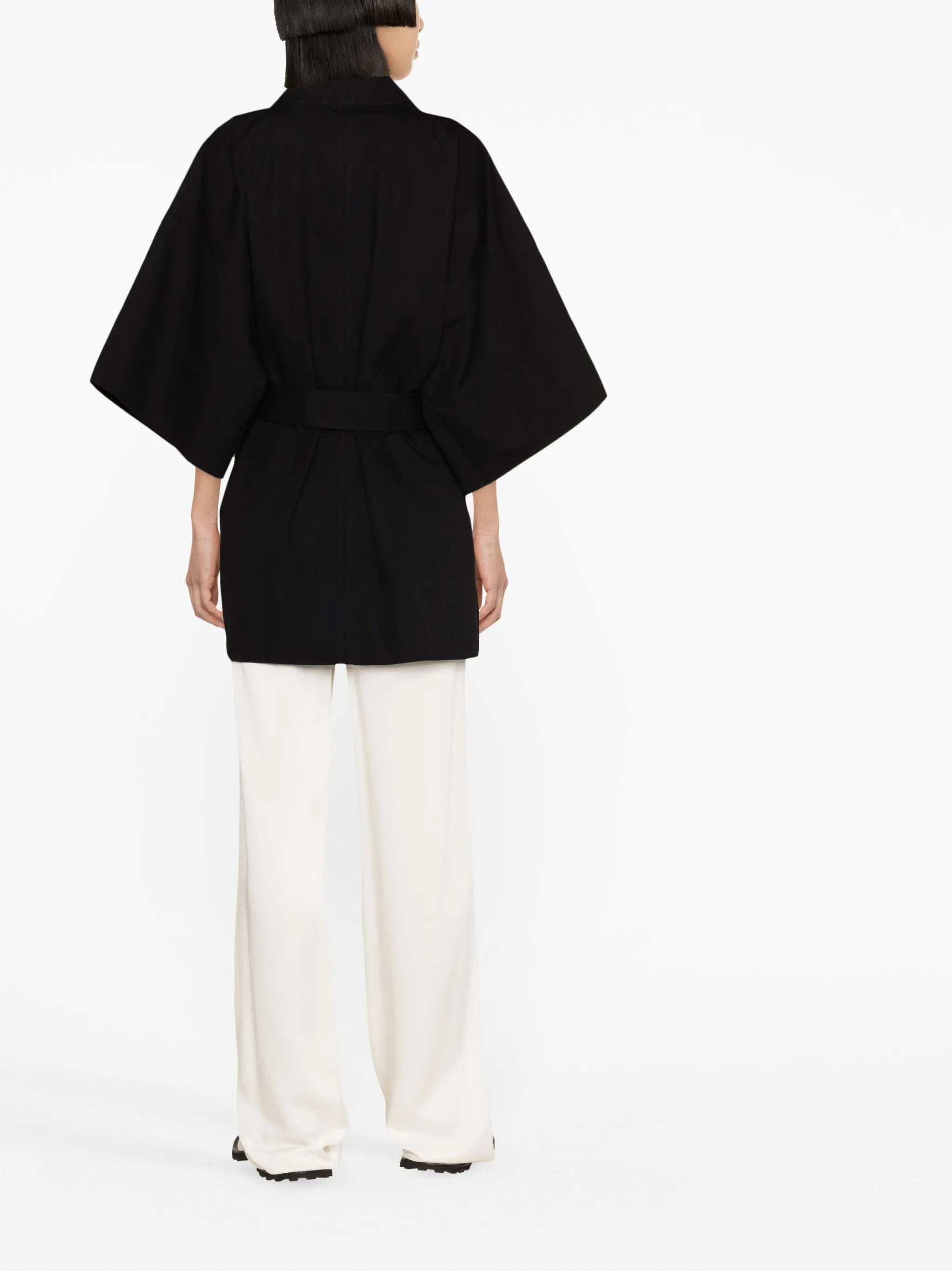 wide-sleeve belted jacket