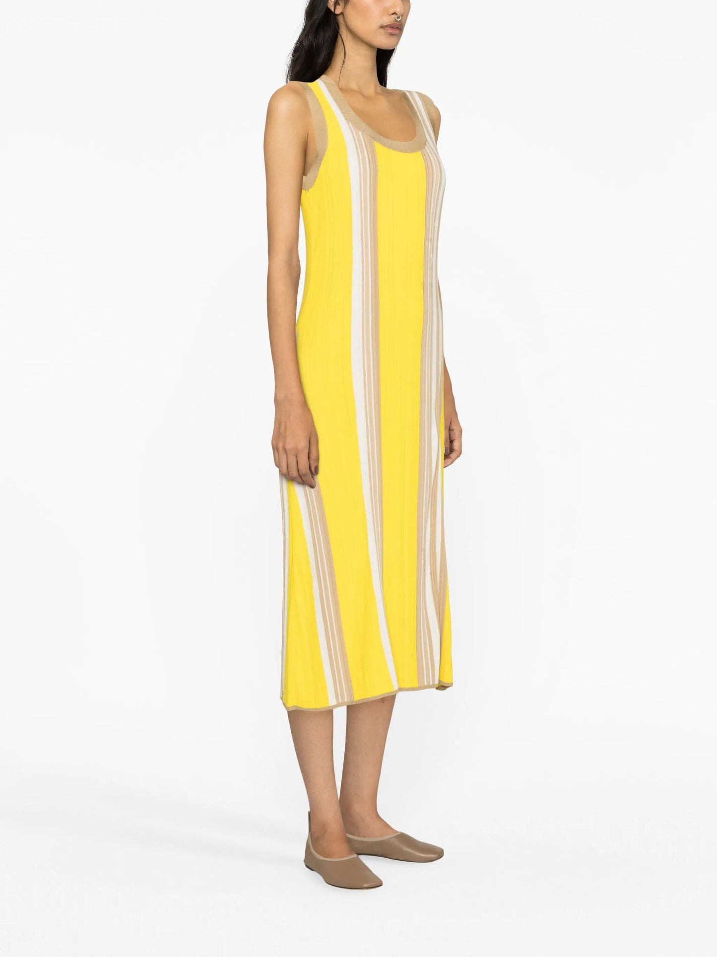 striped knitted midi dress
