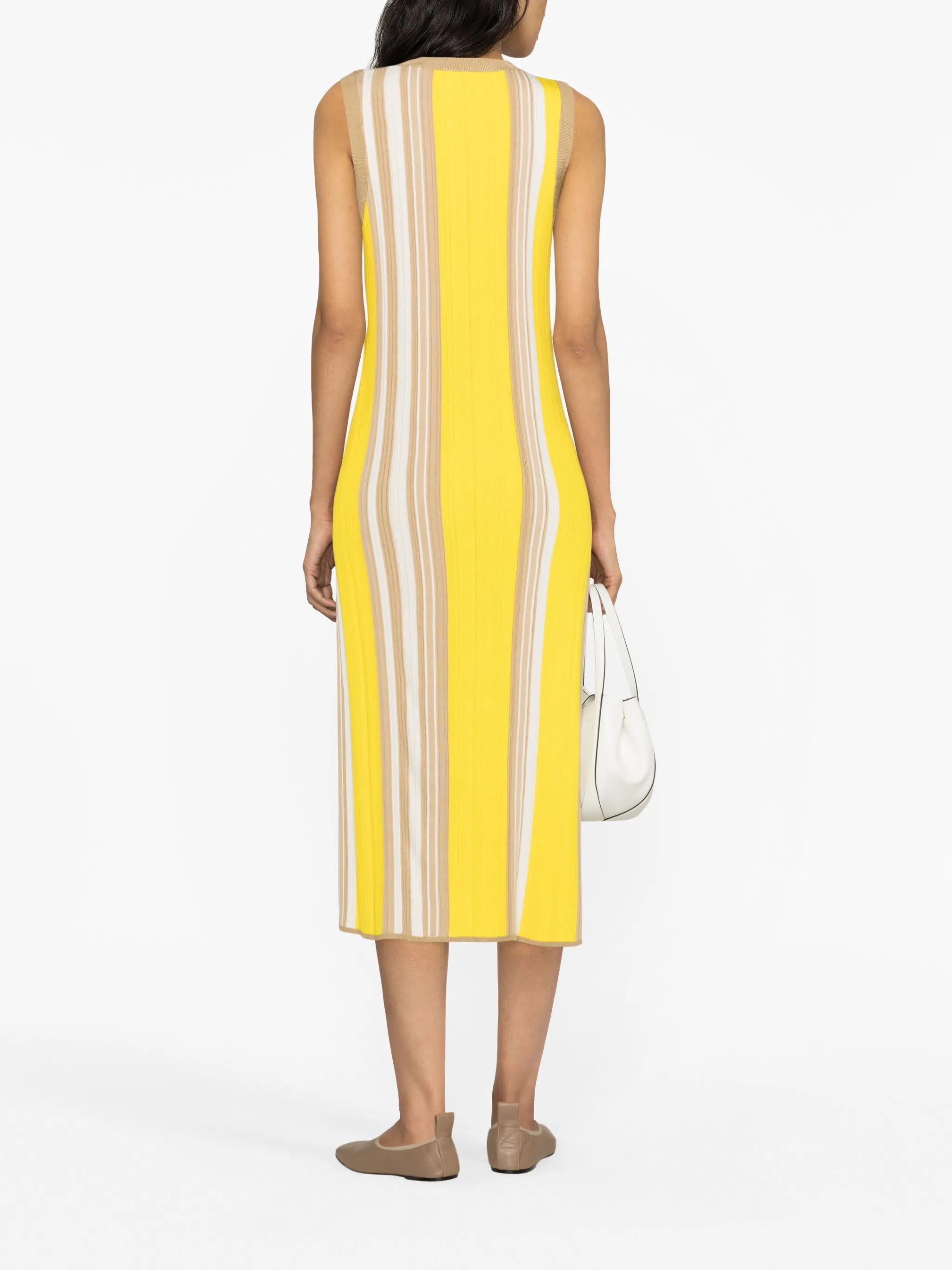 striped knitted midi dress