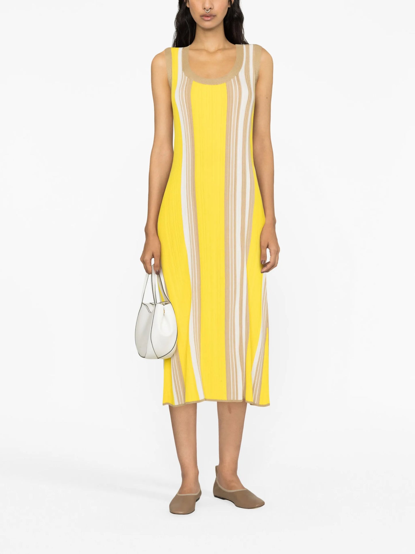 striped knitted midi dress