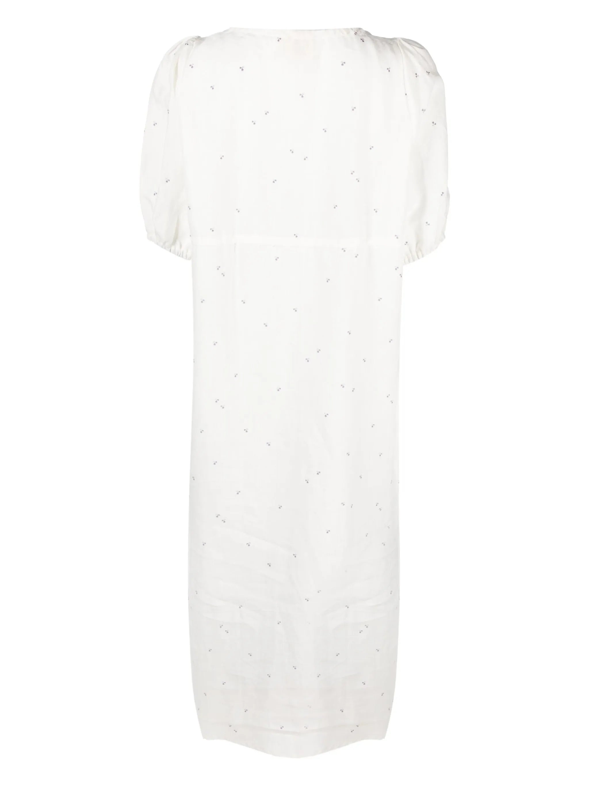tied-neckline linen nightdress