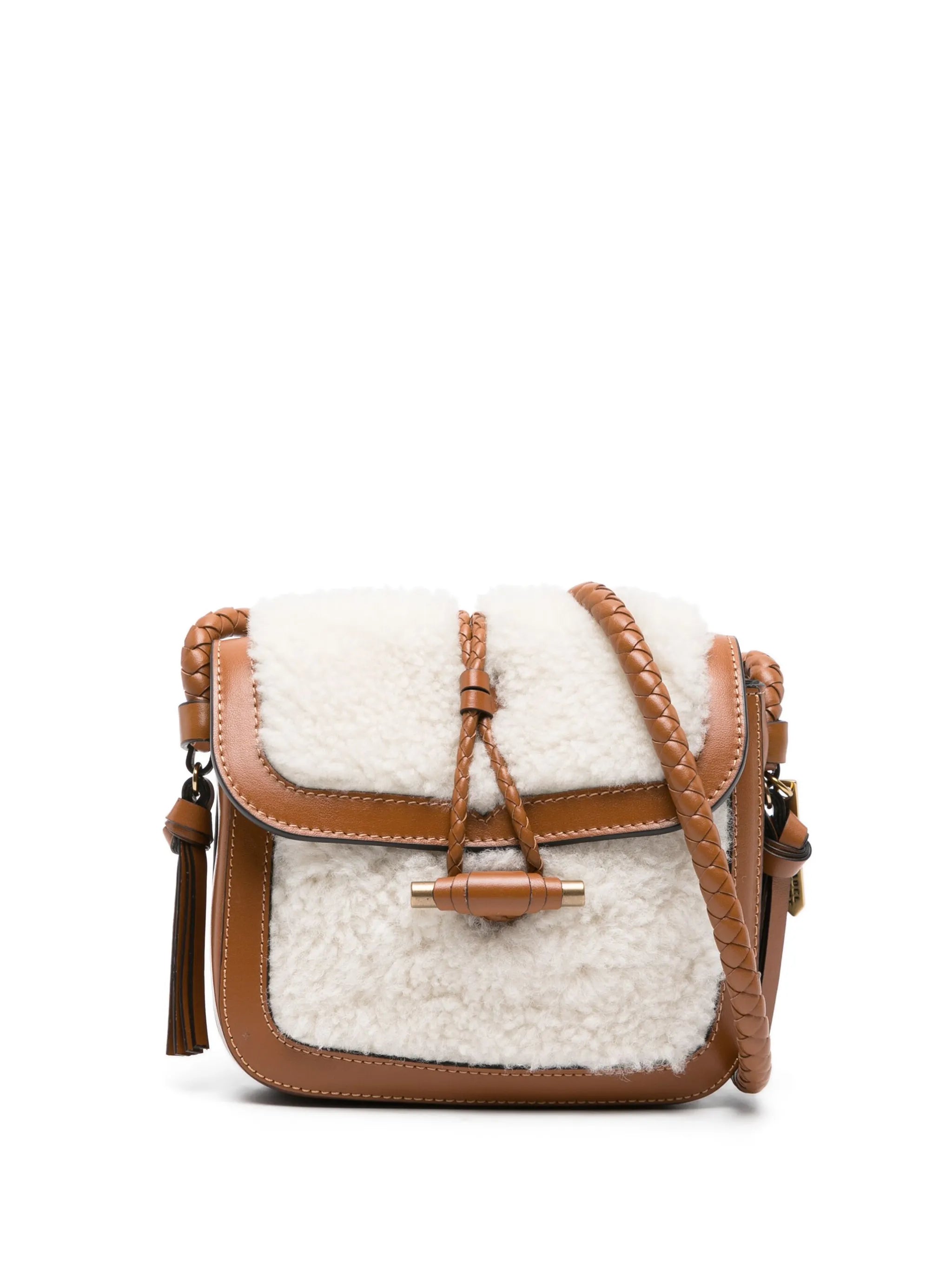 Vigo shearling-trim crossbody bag