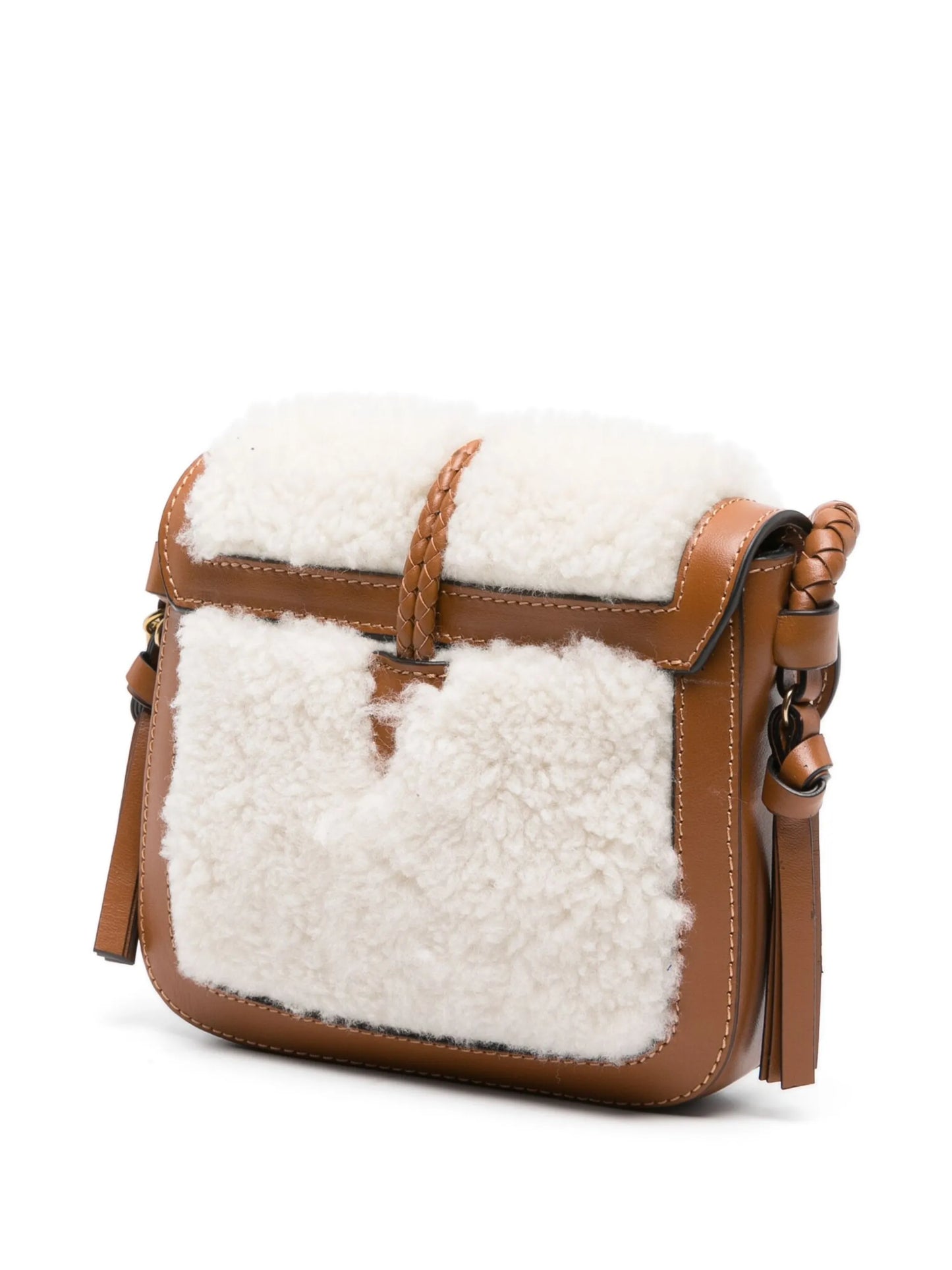 Vigo shearling-trim crossbody bag