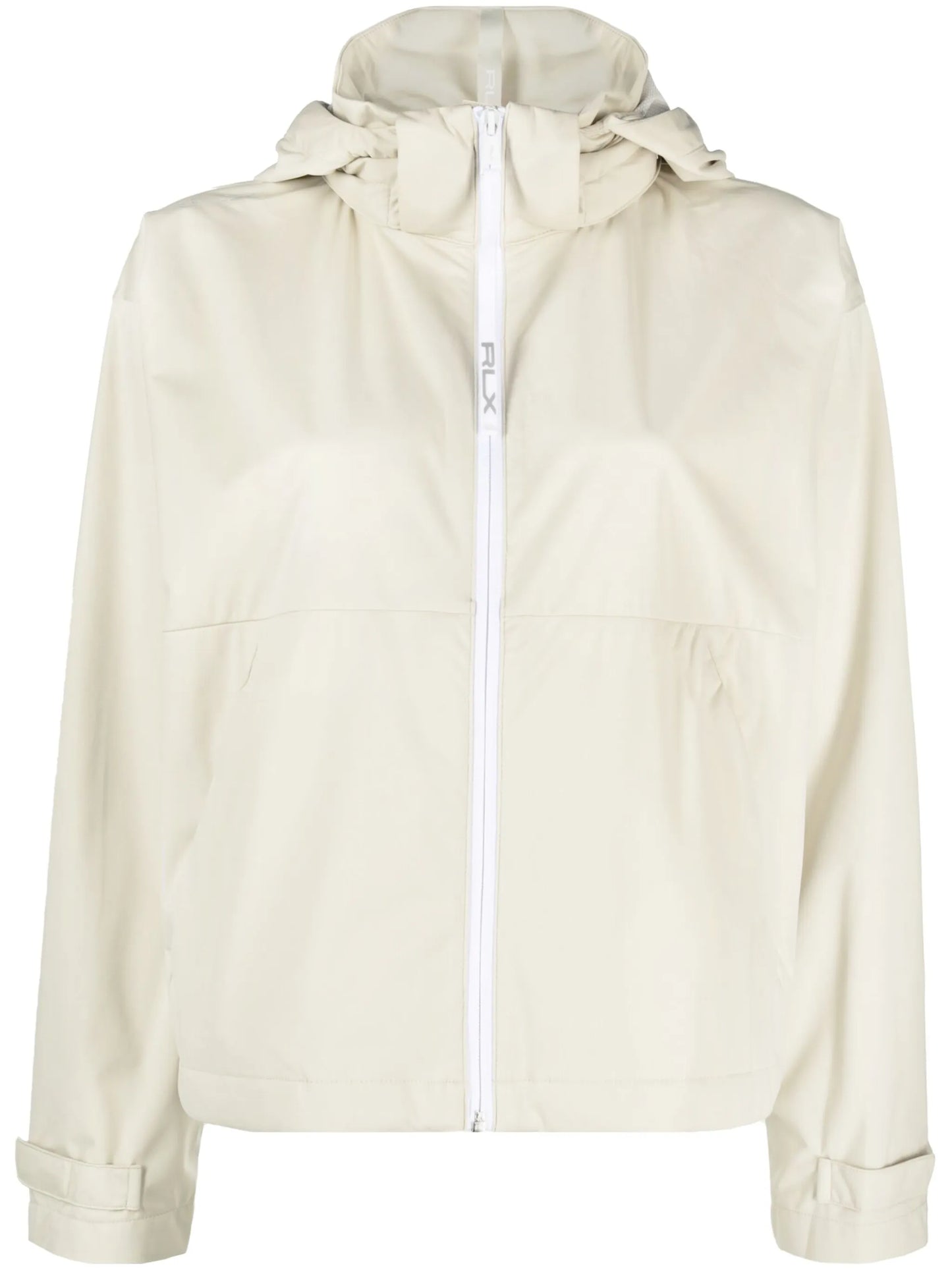 hooded zip-up golf jacket