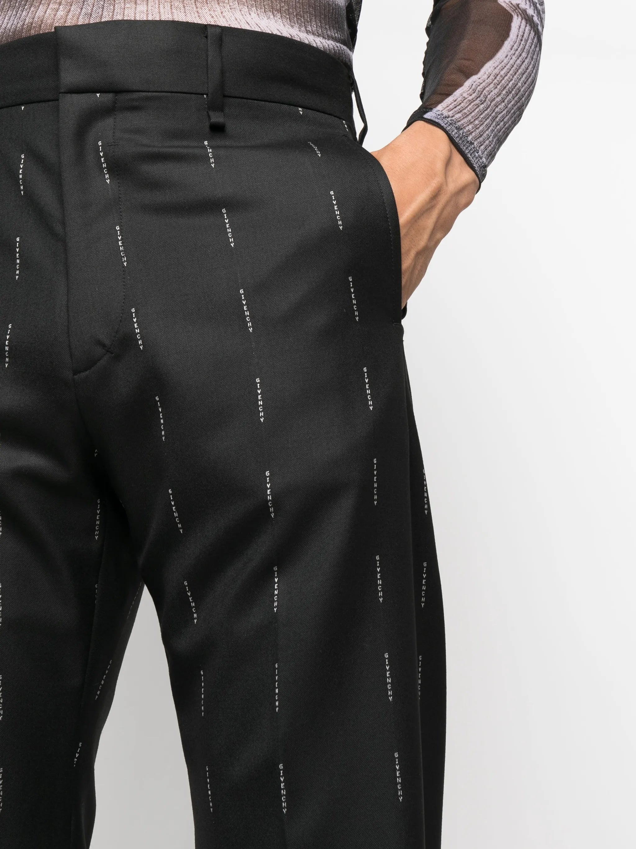 logo-print straight-leg trousers