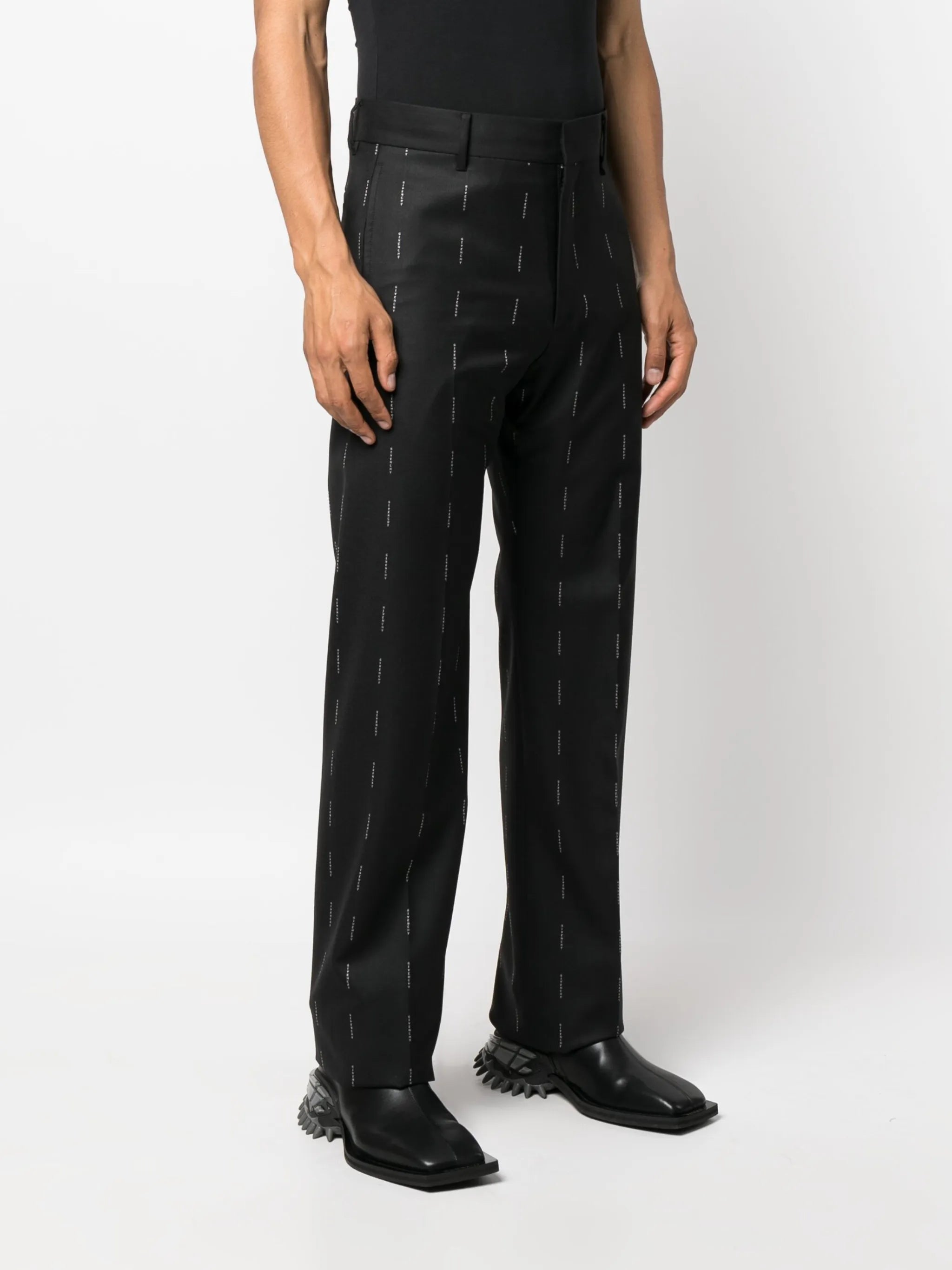 logo-print straight-leg trousers