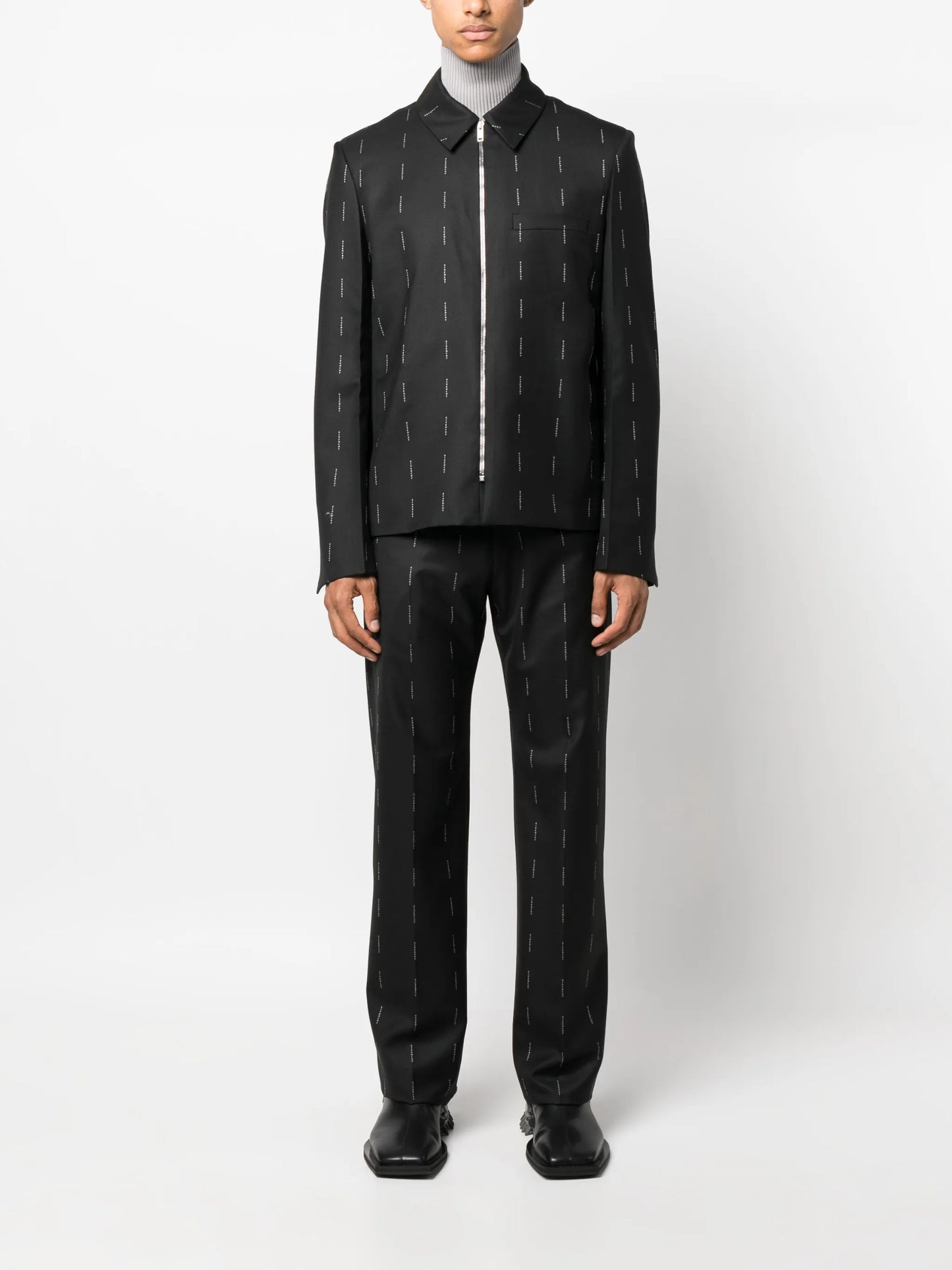 logo-print straight-leg trousers