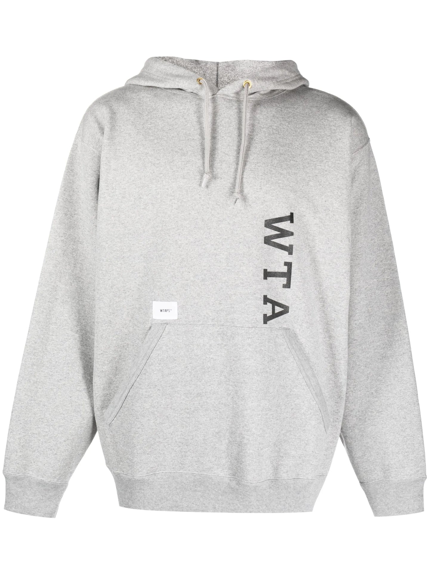 logo-print melange-effect hoodie