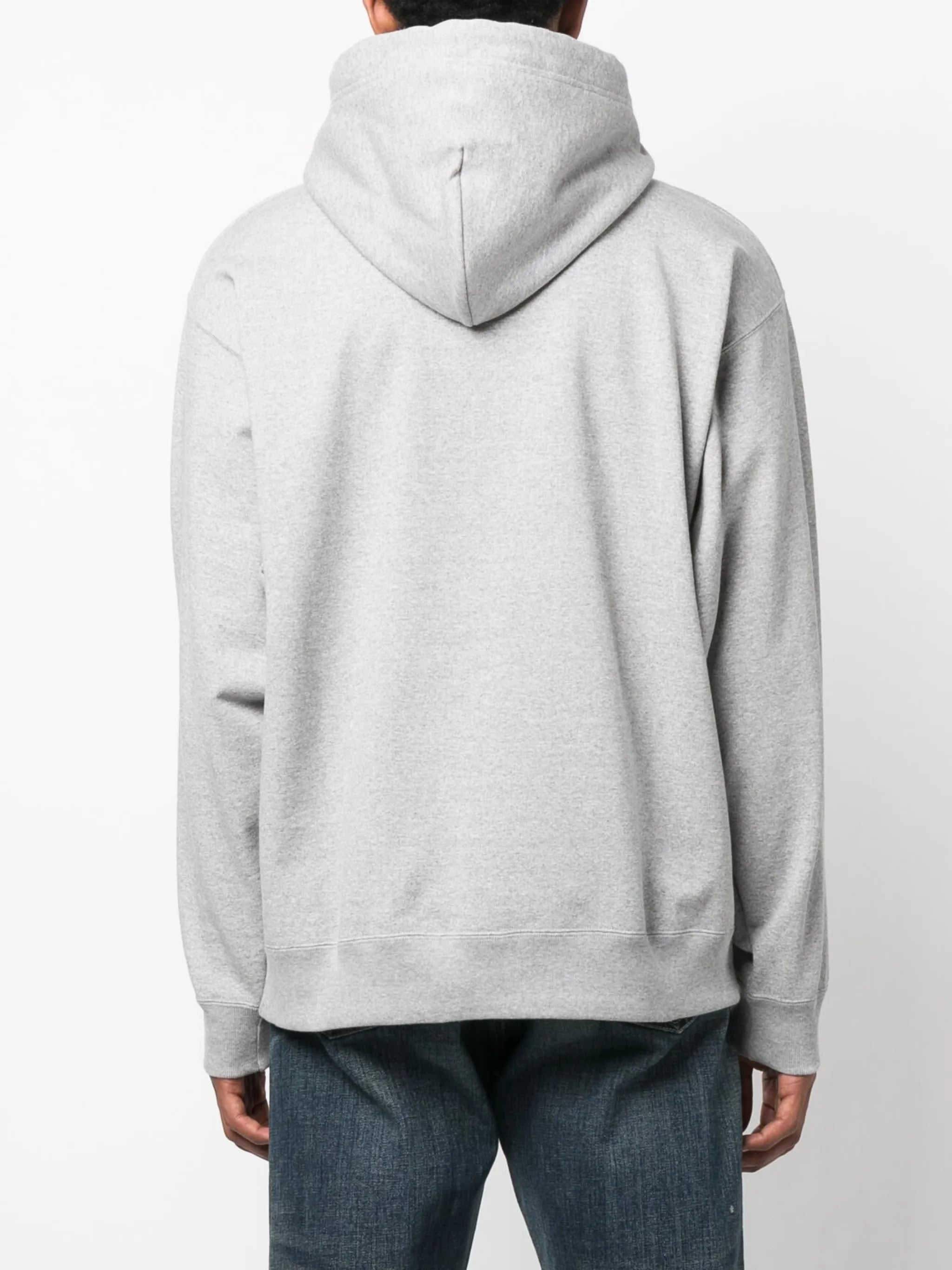 logo-print melange-effect hoodie