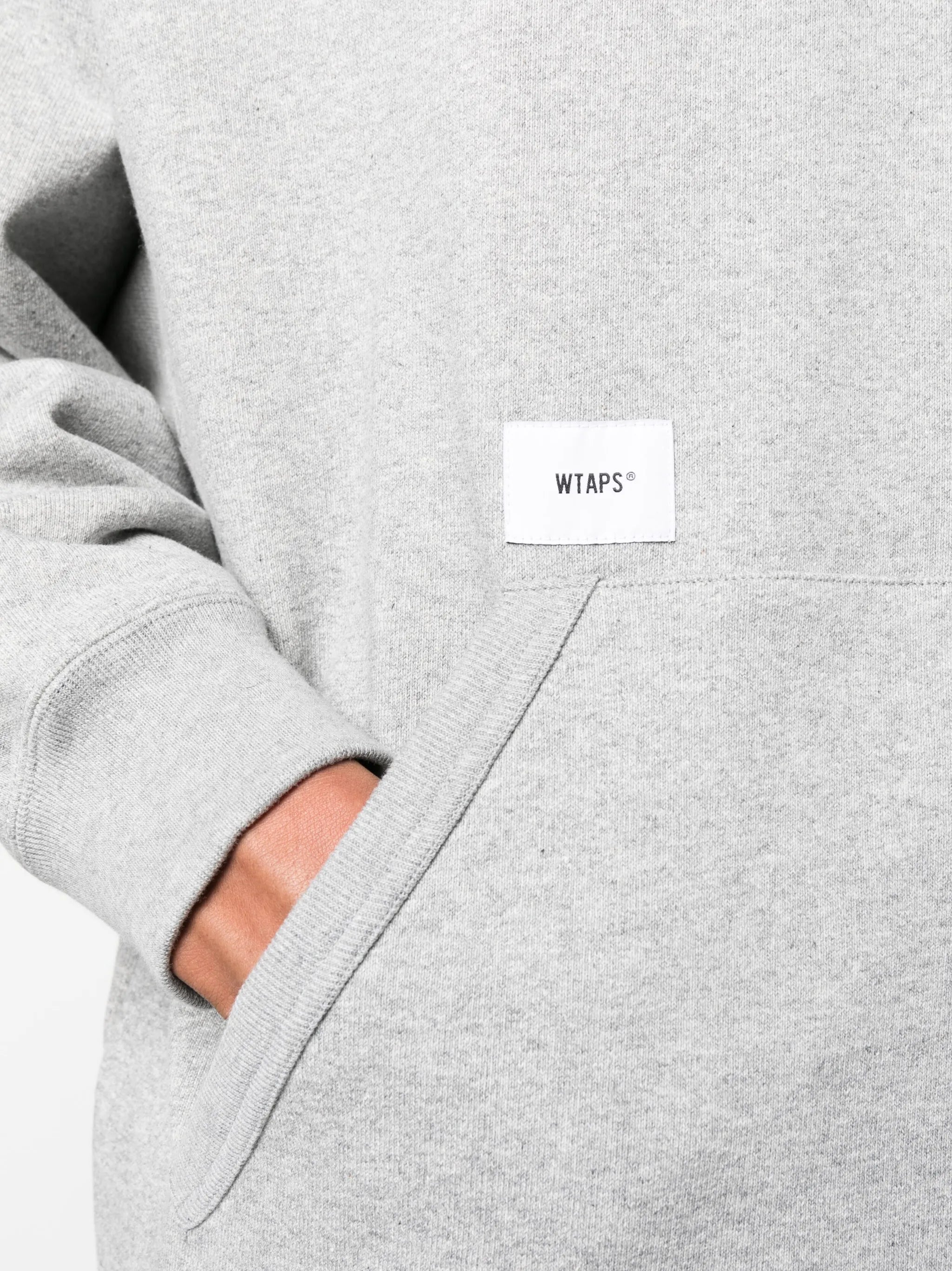 logo-print melange-effect hoodie