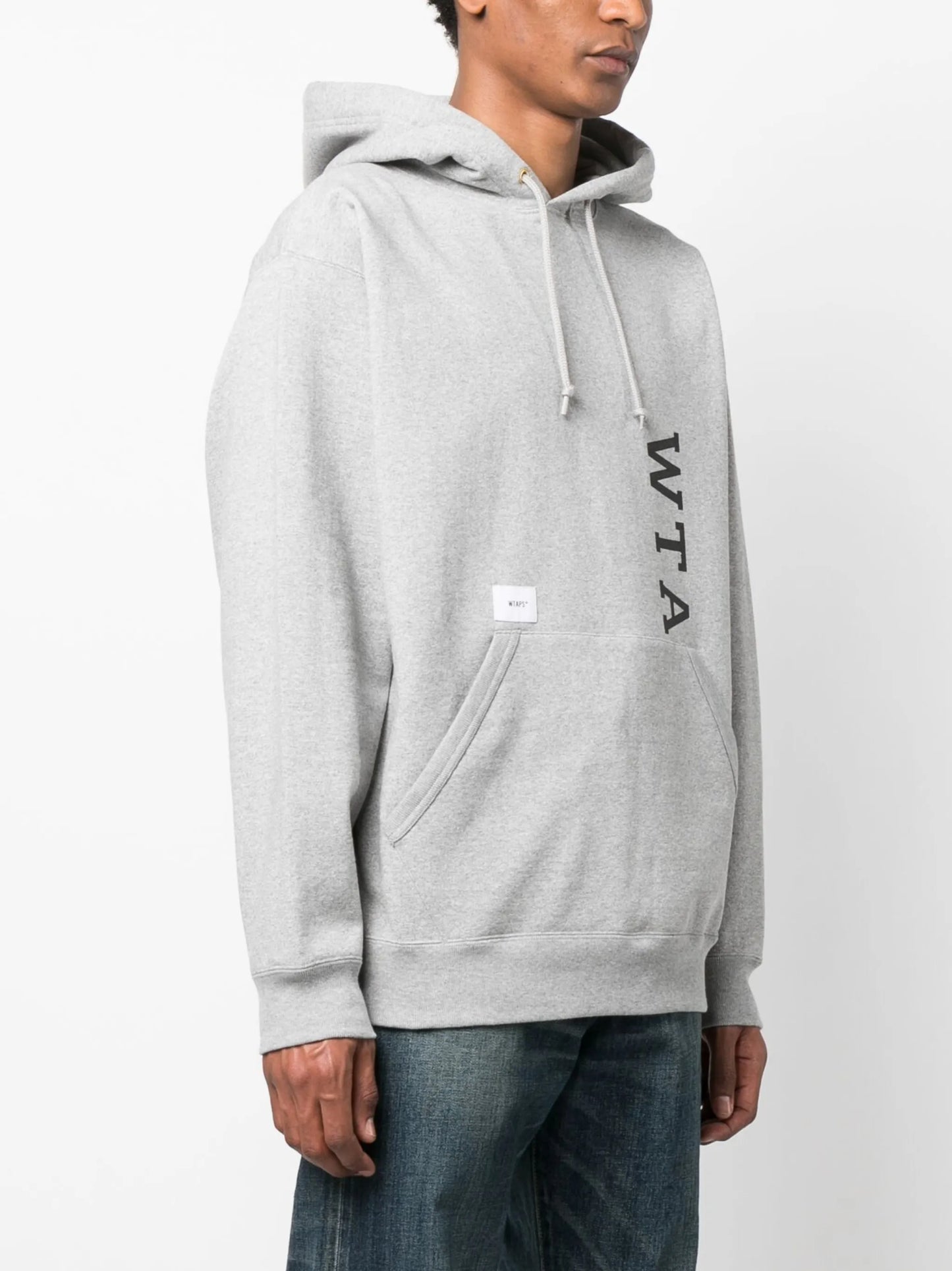 logo-print melange-effect hoodie