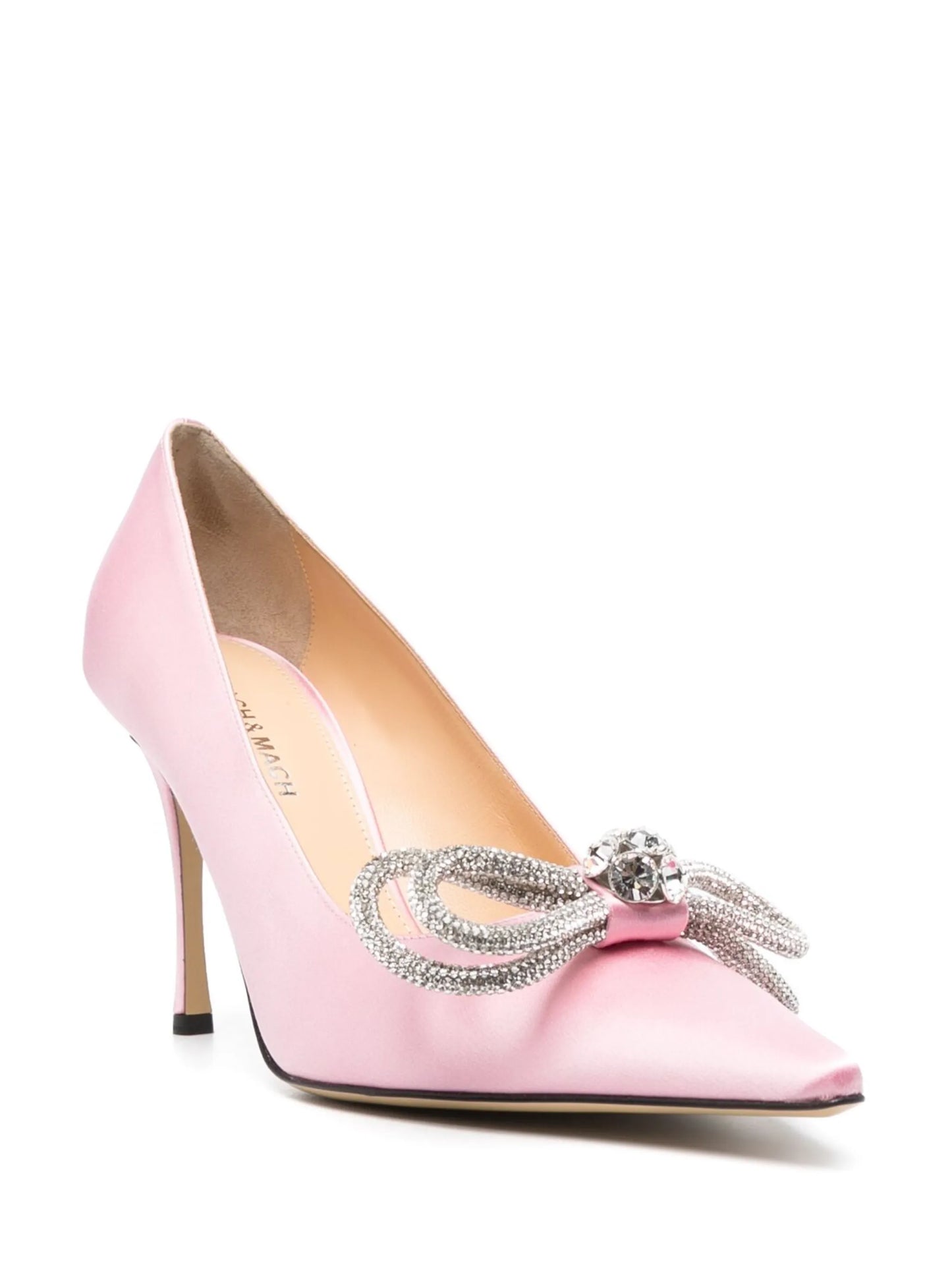 bow-detail 100mm satin pumps