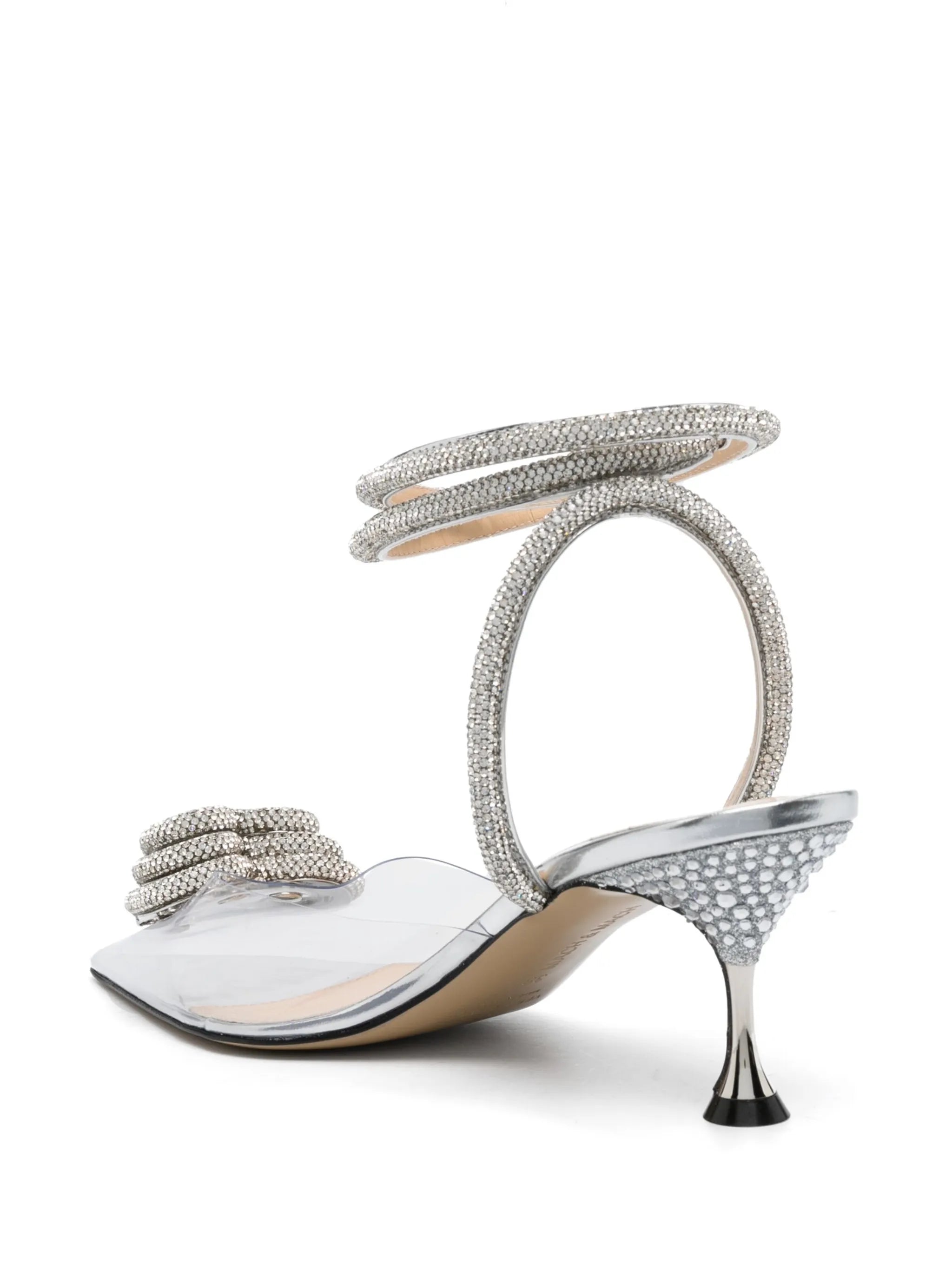 Triple Heart 65mm satin pumps