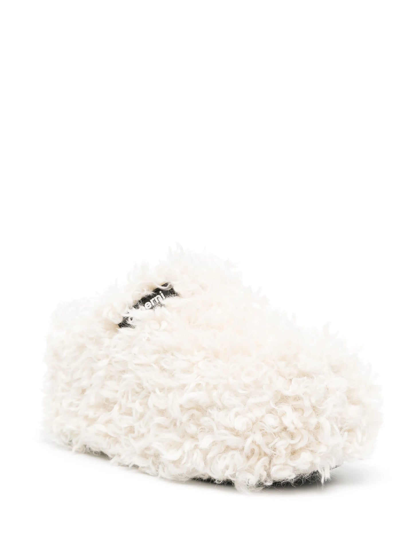 shearling platform wedge clogs