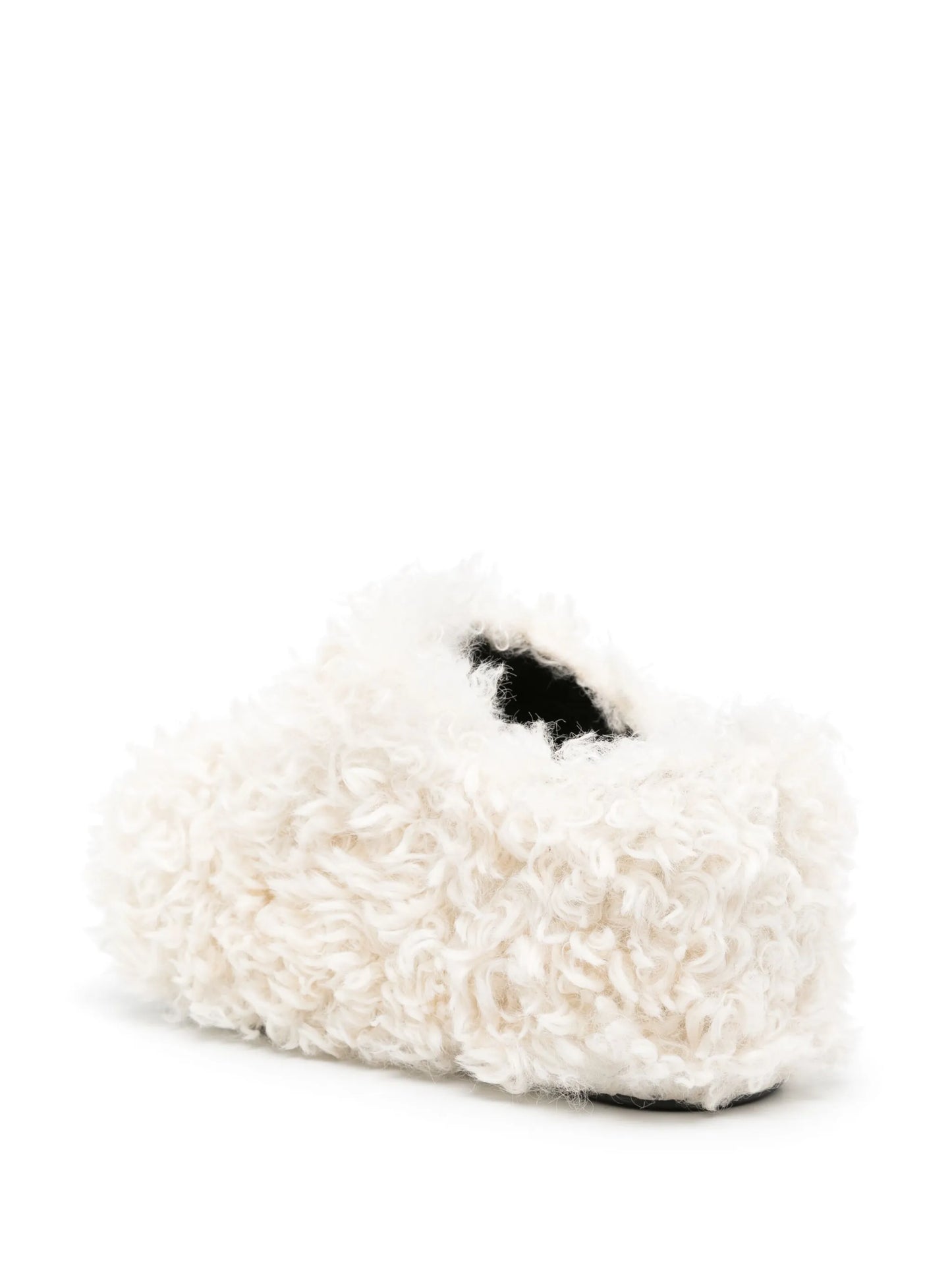 shearling platform wedge clogs