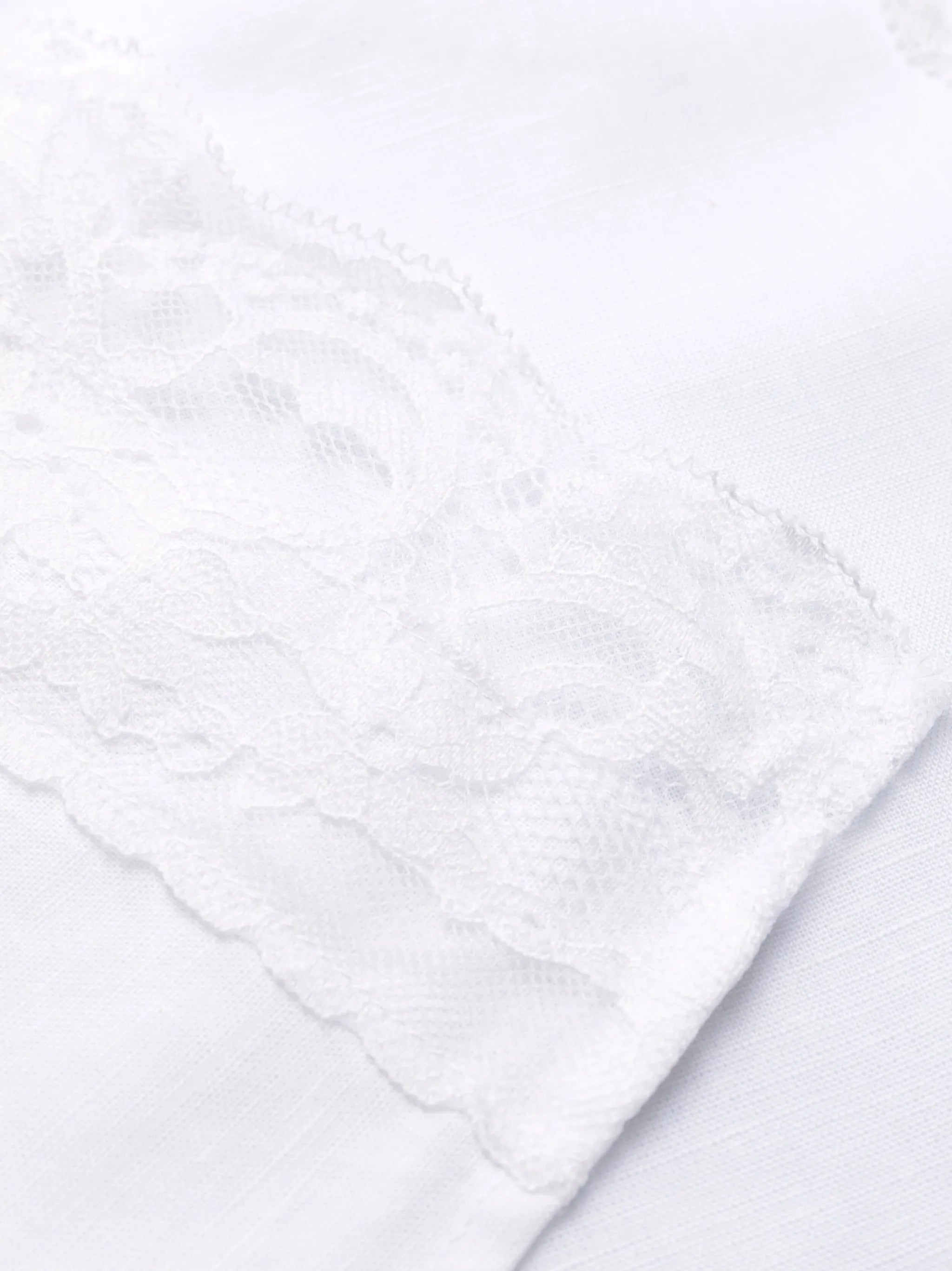 lace-trim pajama top