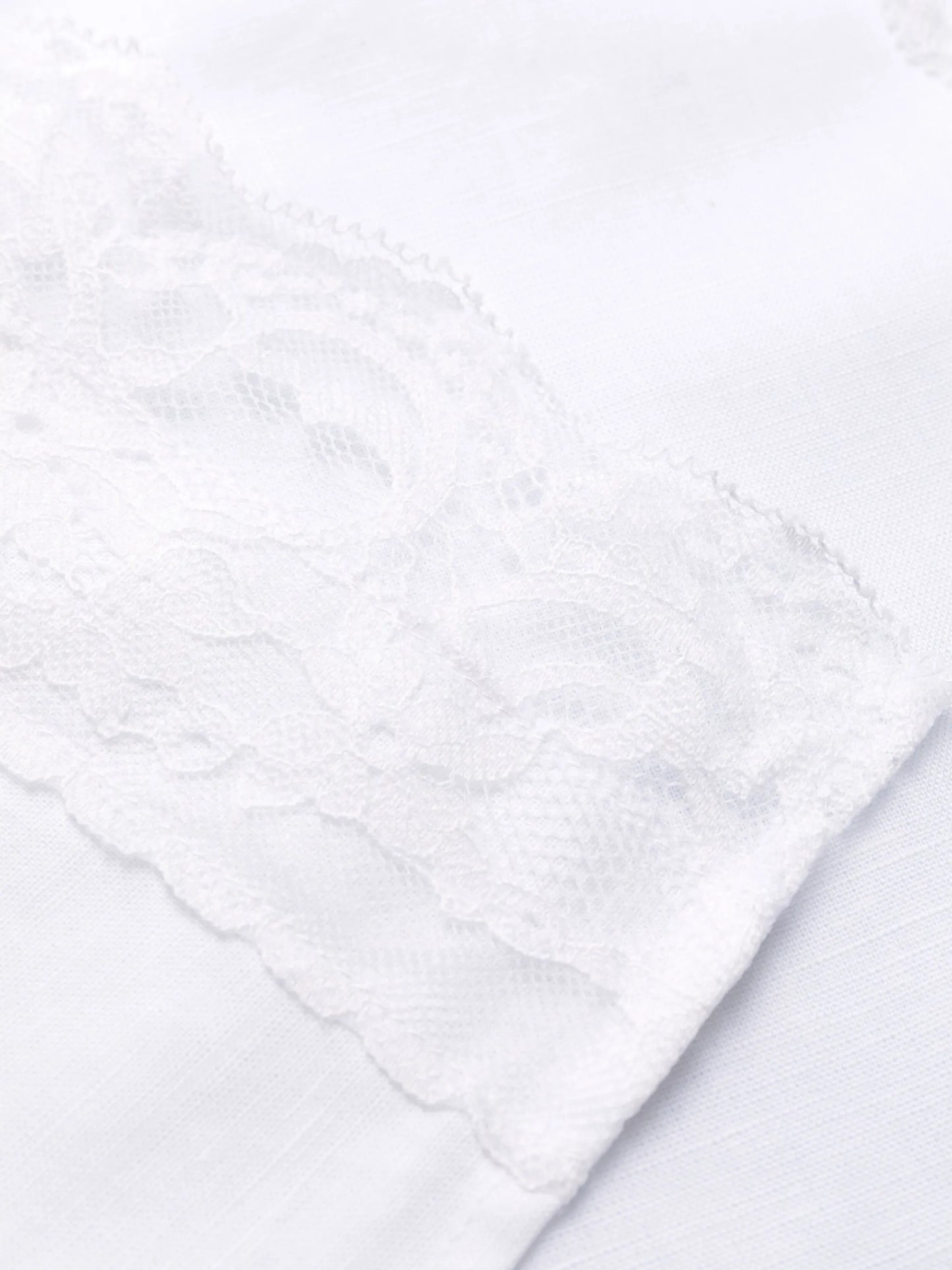 lace-trim pajama top