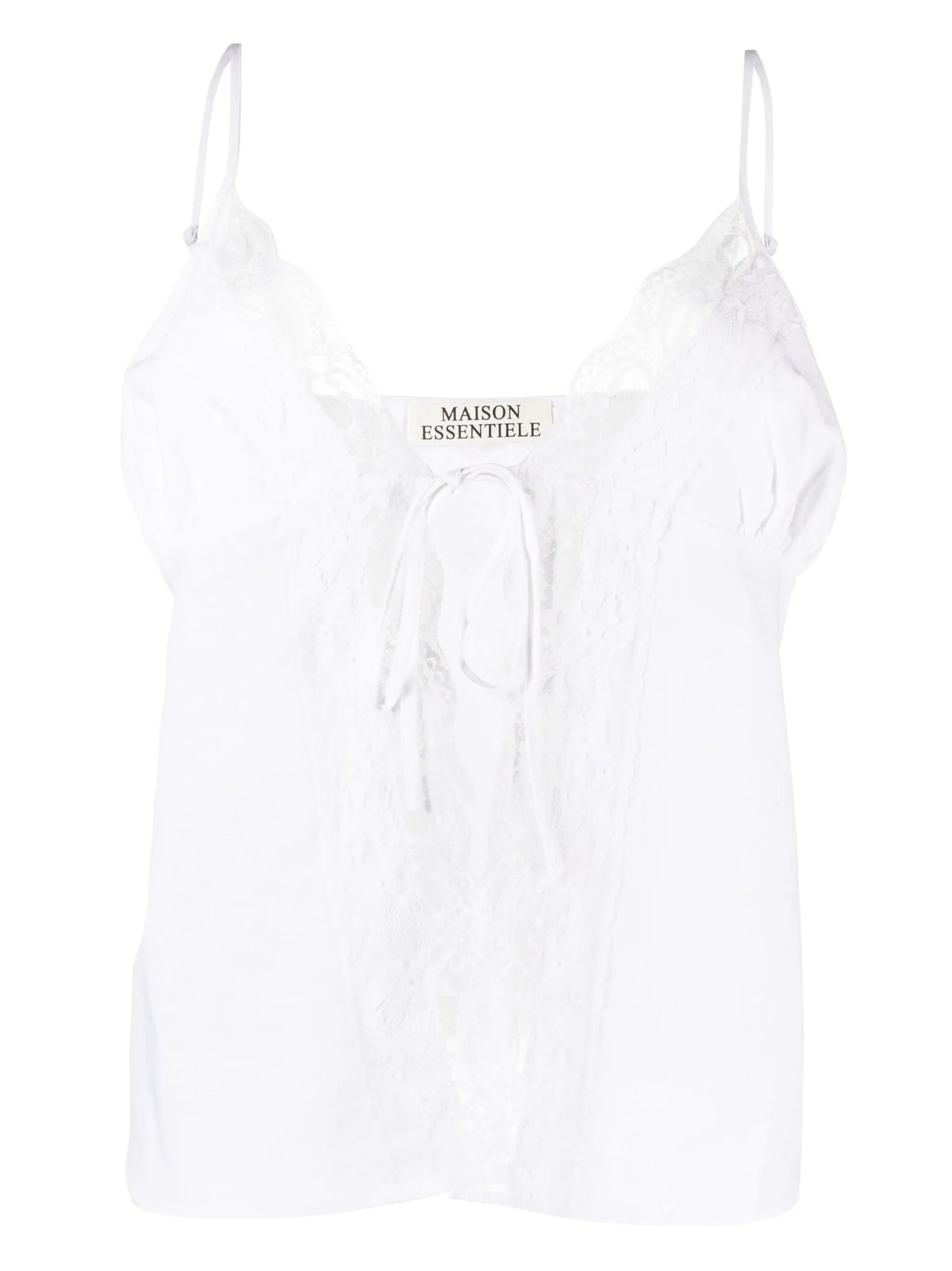 lace-trim pajama top