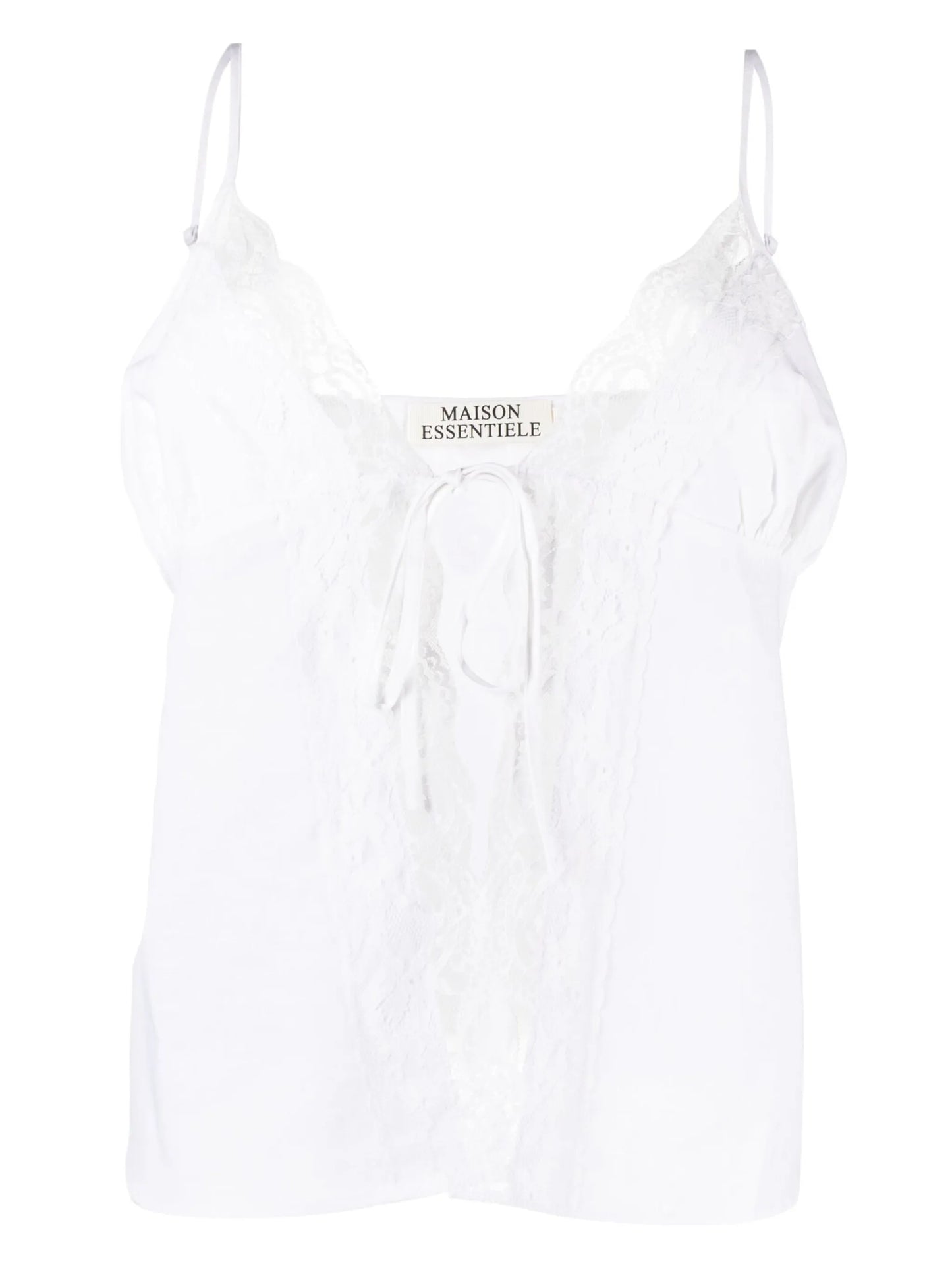 lace-trim pajama top