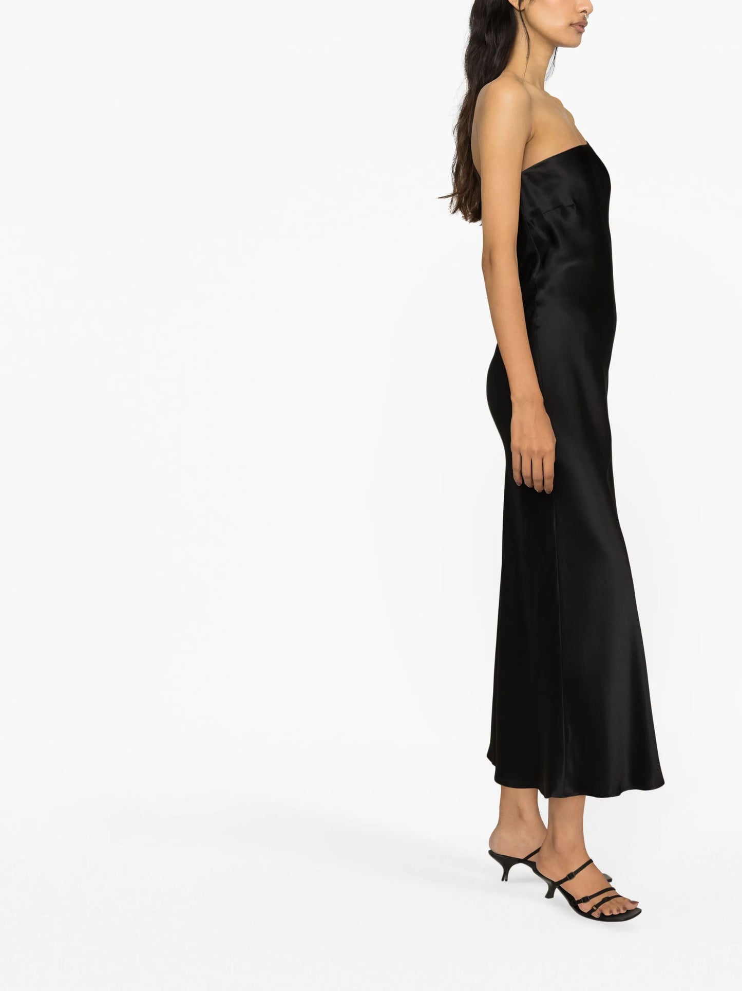 Asymmetric silk slip dress