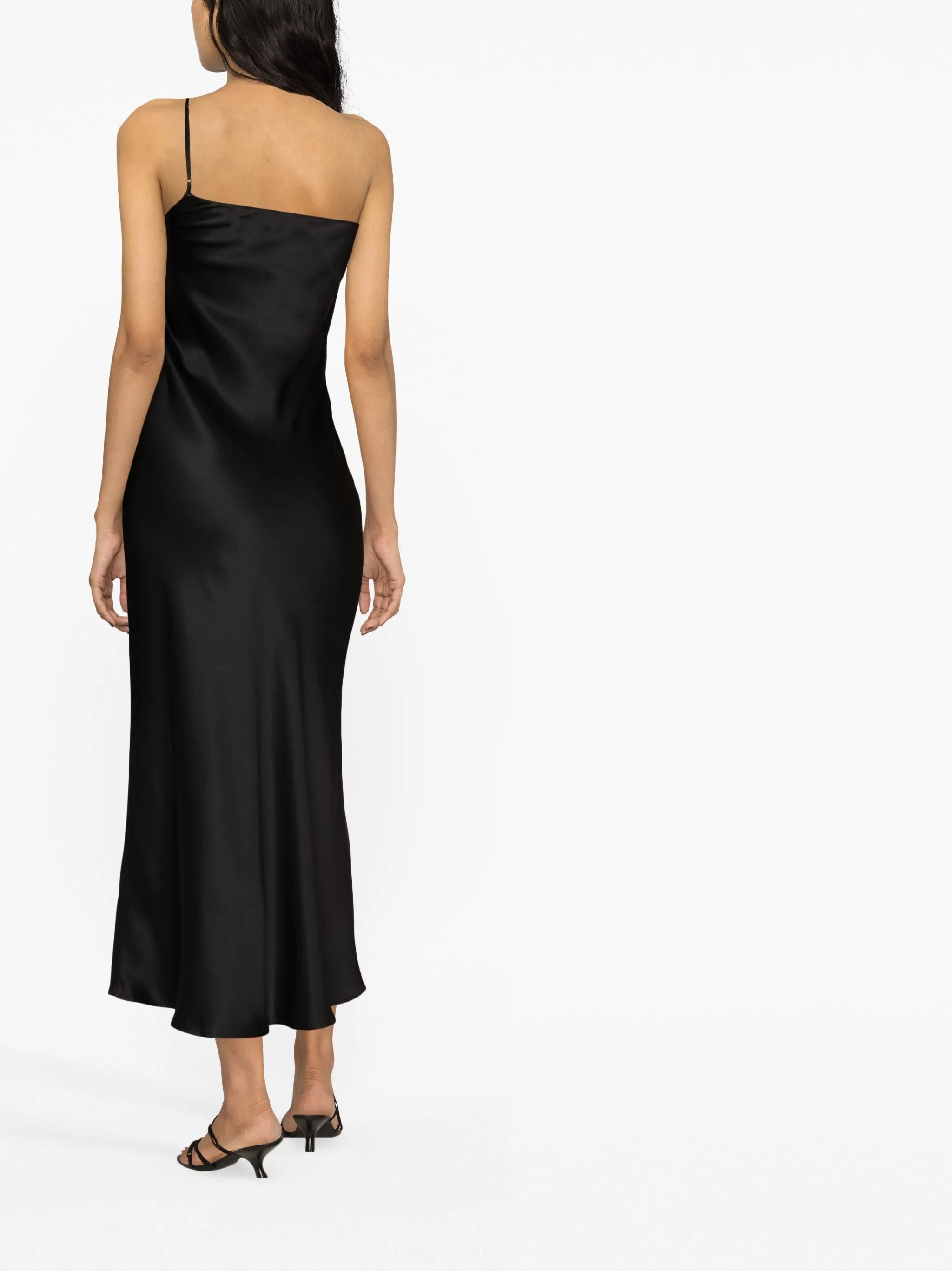 Asymmetric silk slip dress