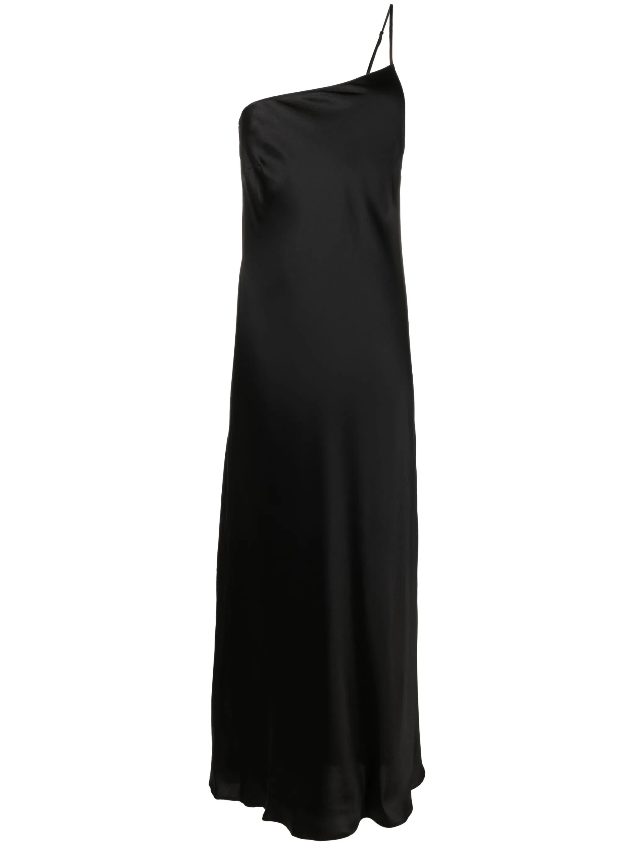 Asymmetric silk slip dress