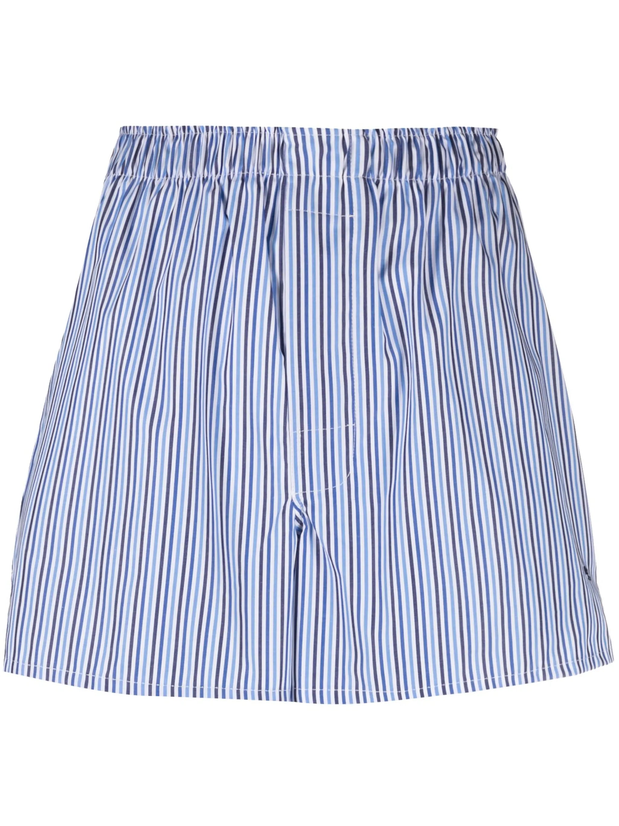 logo-embroidered stripe-pattern shorts