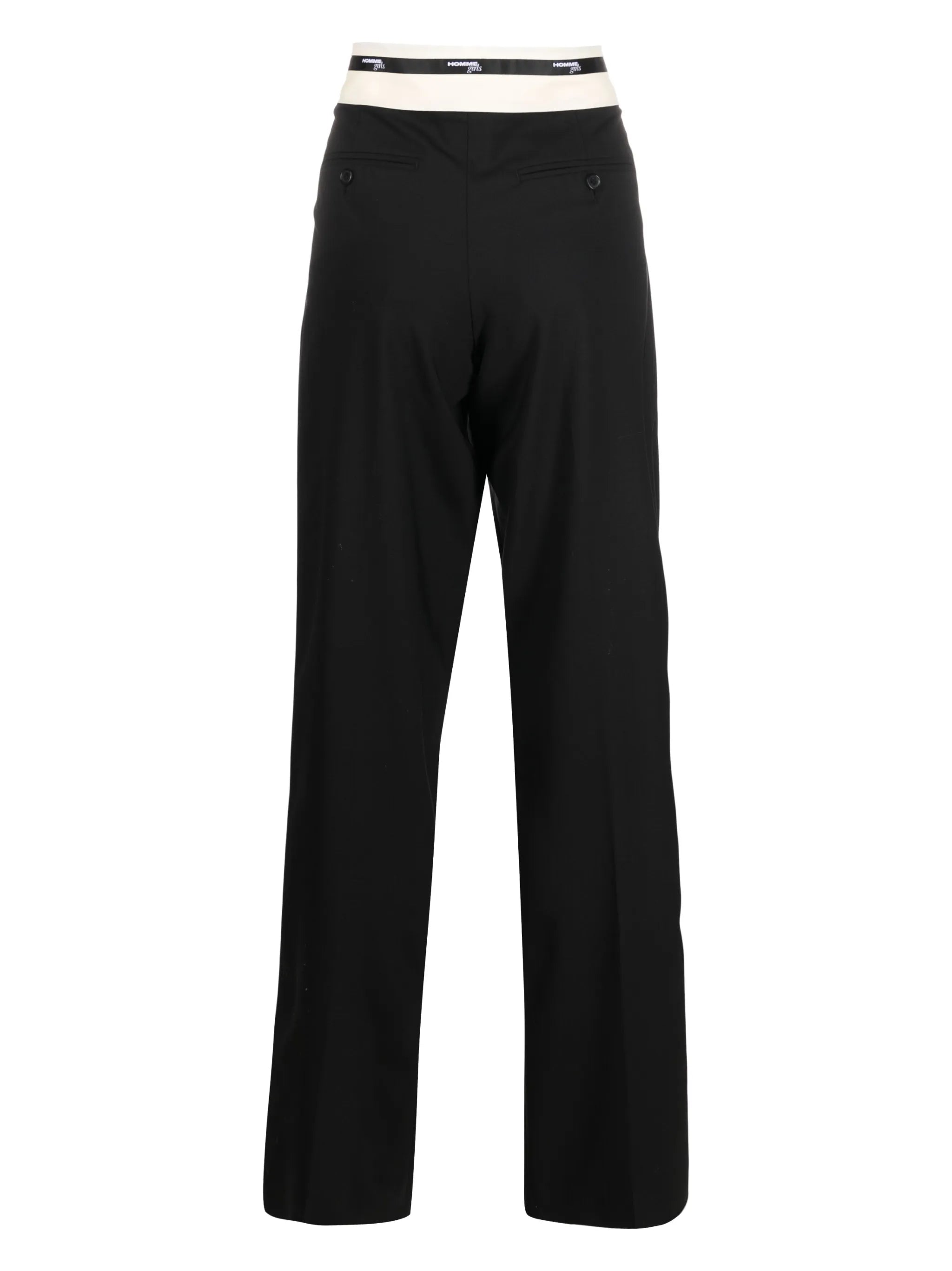 high-waist straight-leg trousers